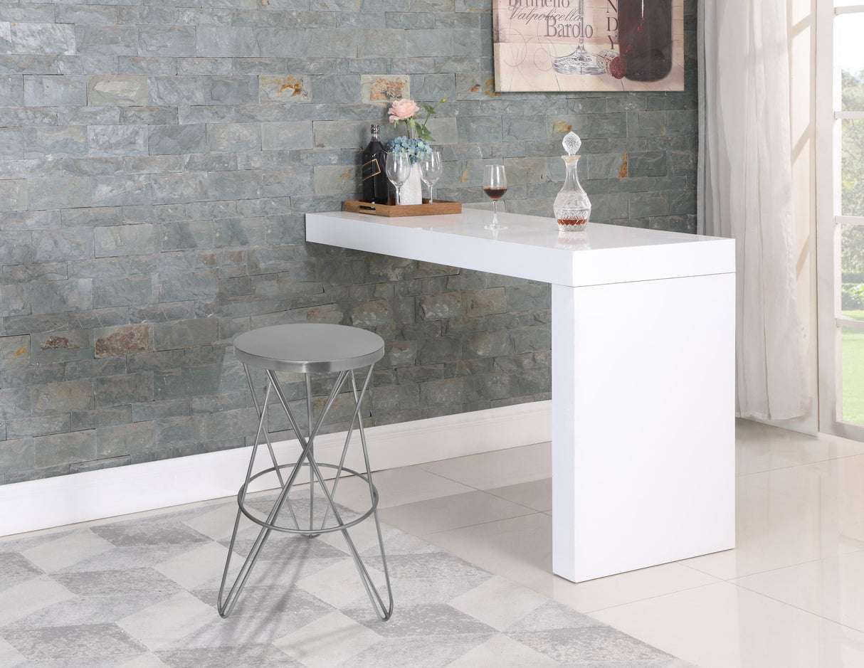 Mercury Silver Bar Stool - galleria furniture outlet
