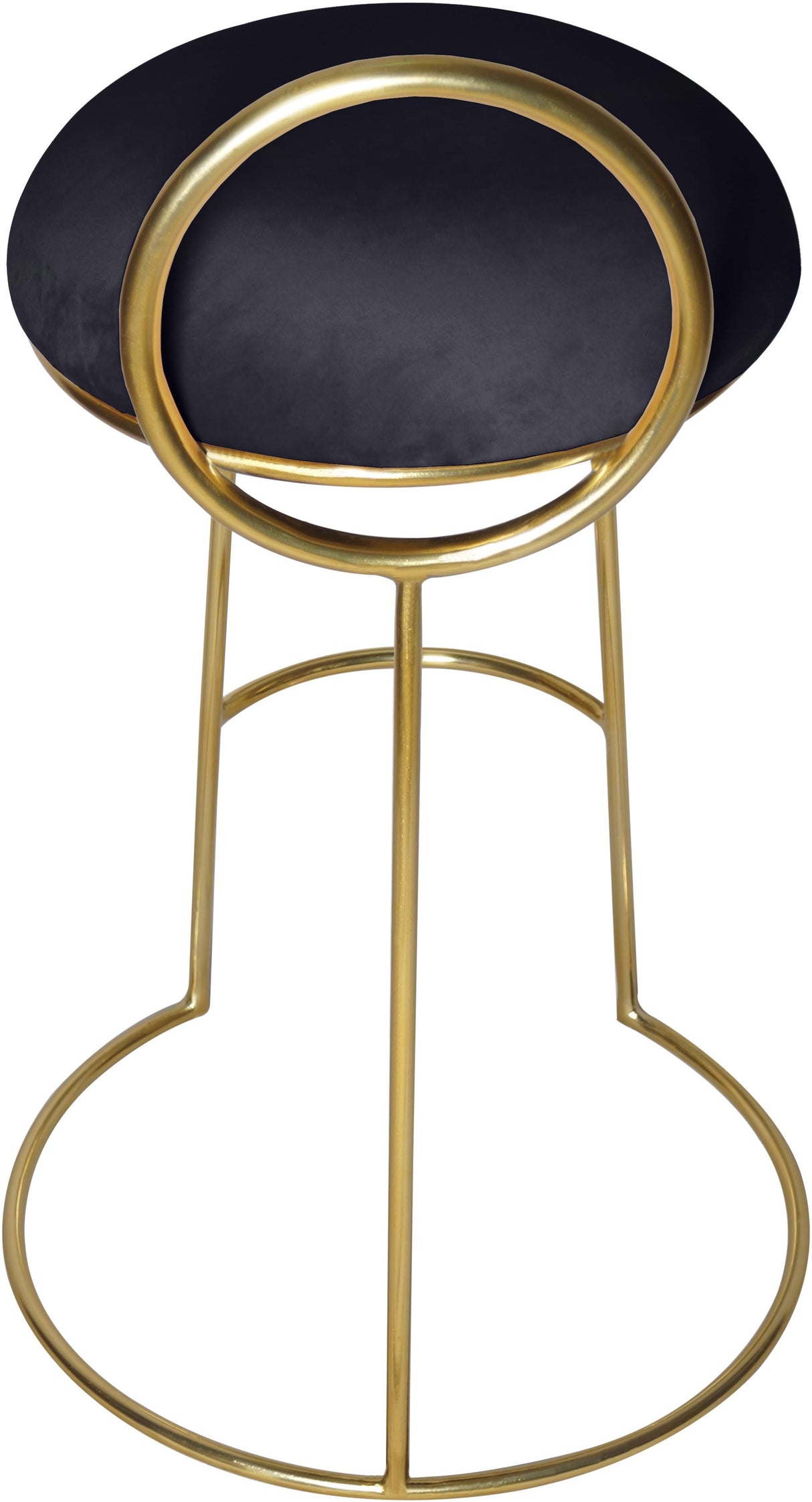 Ring Black Velvet Counter Stool - galleria furniture outlet