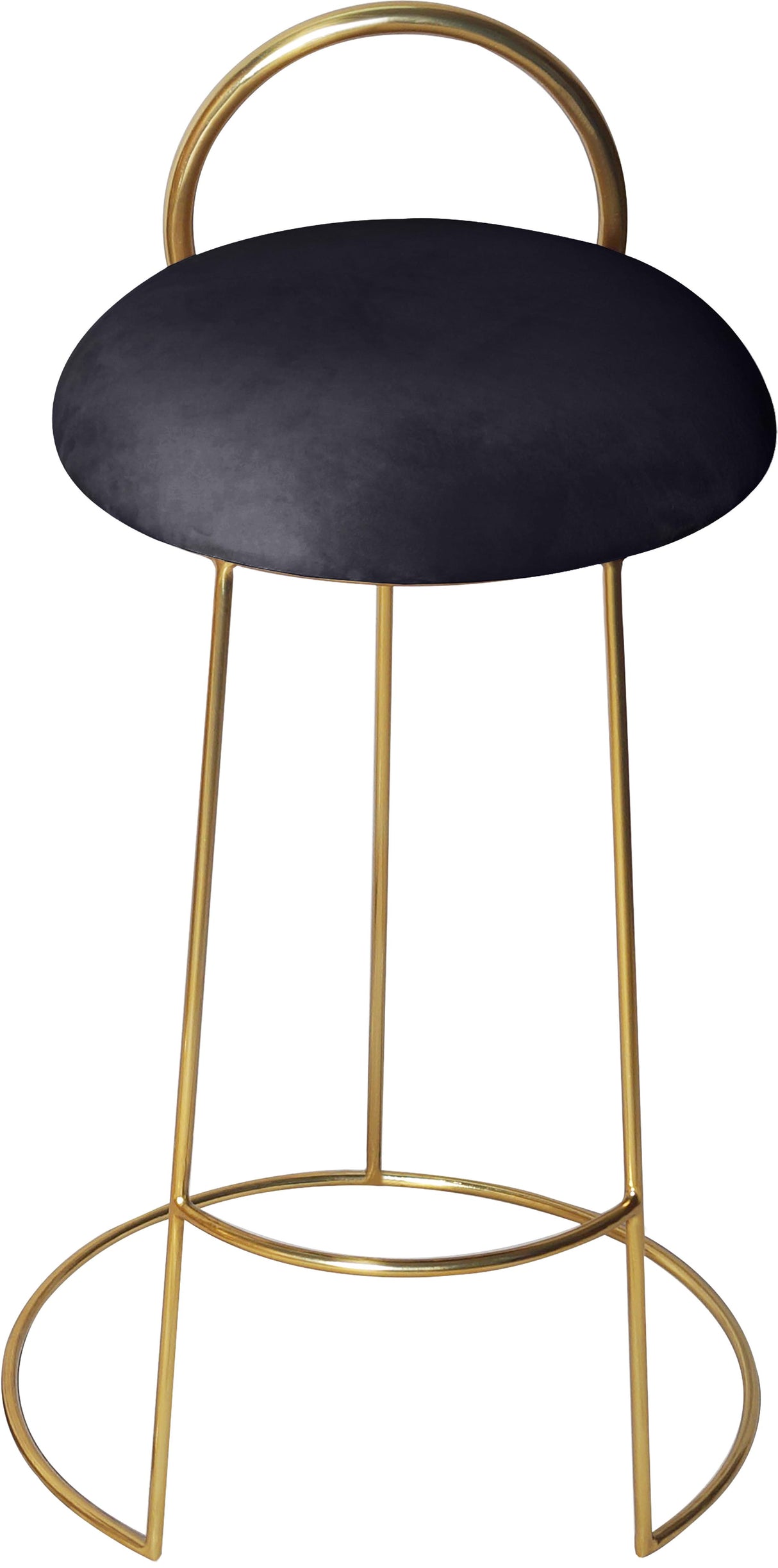 Ring Black Velvet Counter Stool - galleria furniture outlet