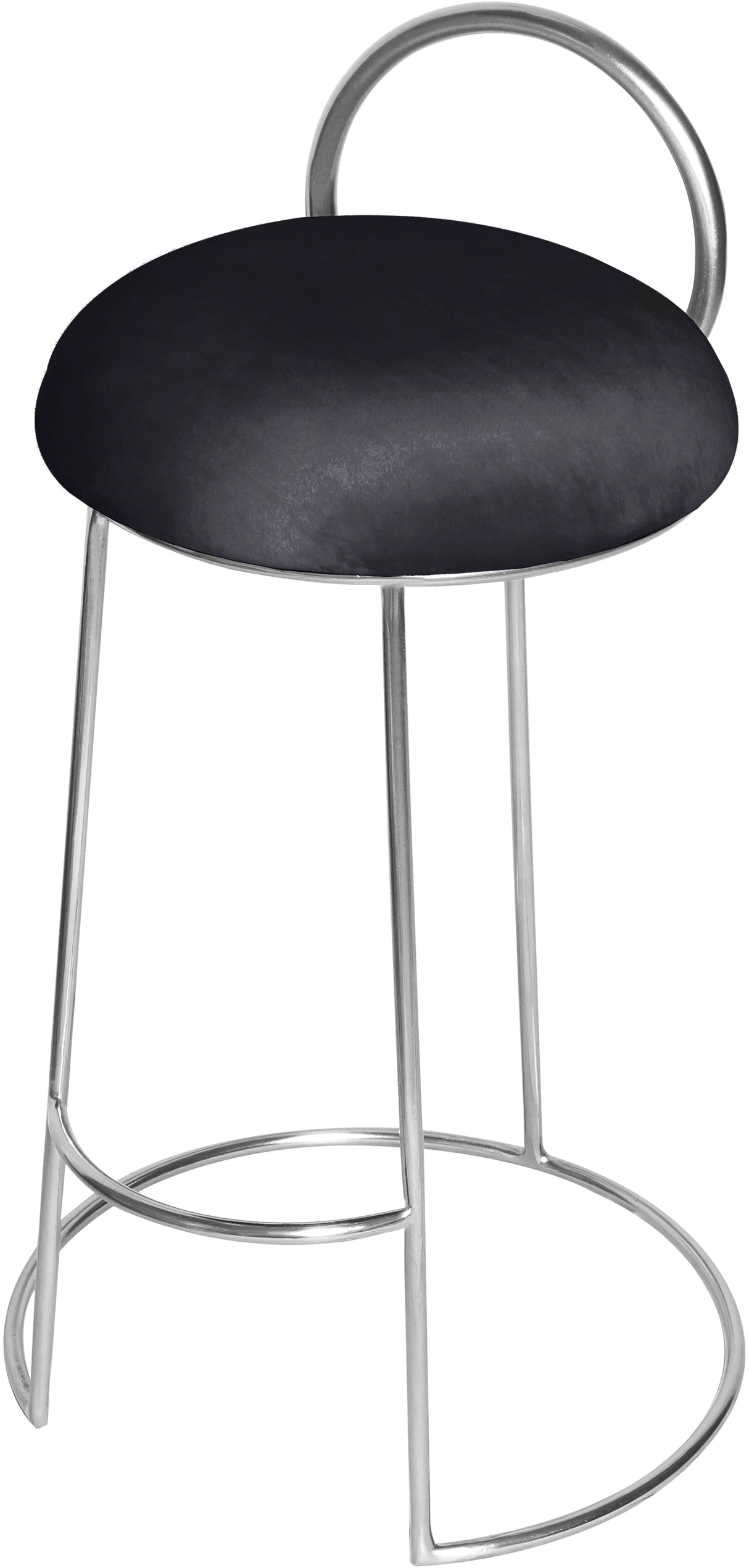 Ring Black Velvet Counter Stool - galleria furniture outlet