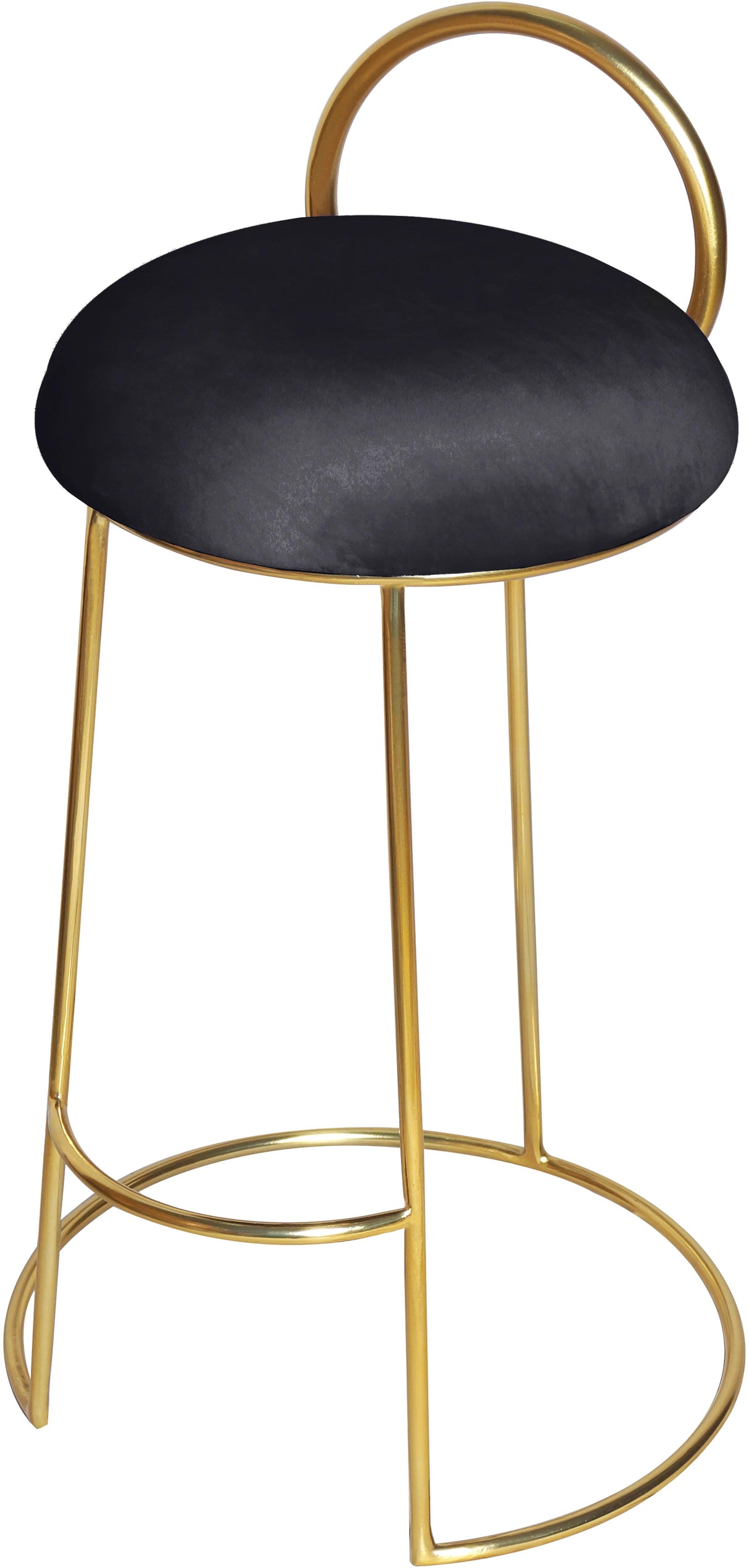 Ring Black Velvet Counter Stool - galleria furniture outlet
