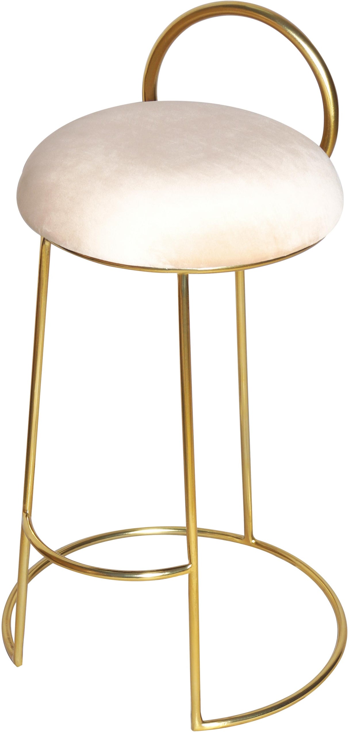 Ring Cream Velvet Counter Stool - galleria furniture outlet
