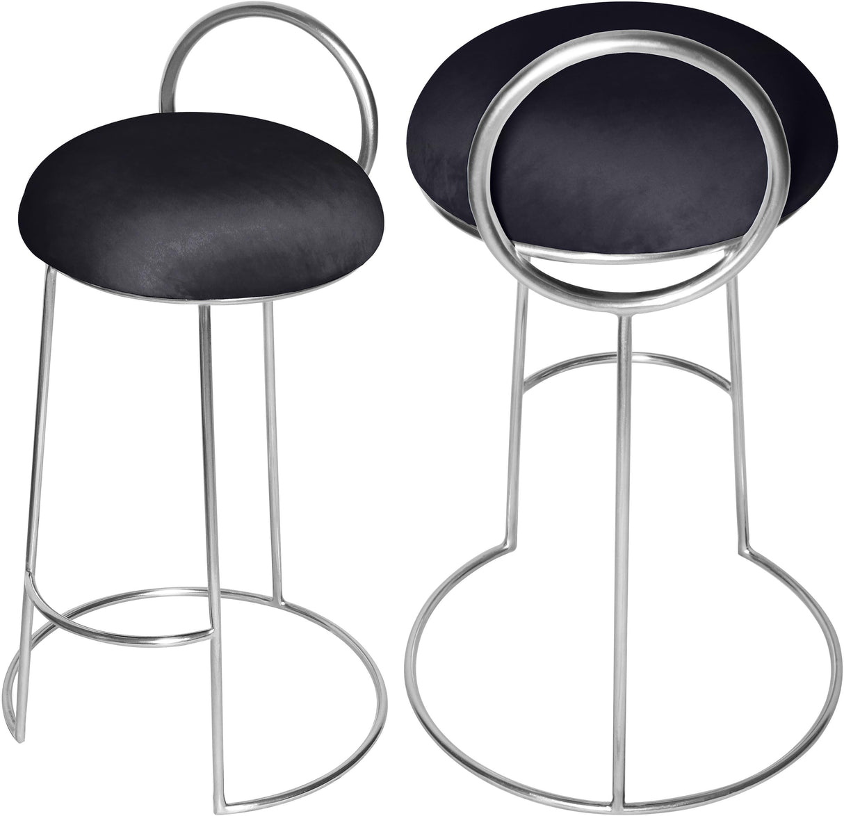 Ring Black Velvet Counter Stool - galleria furniture outlet