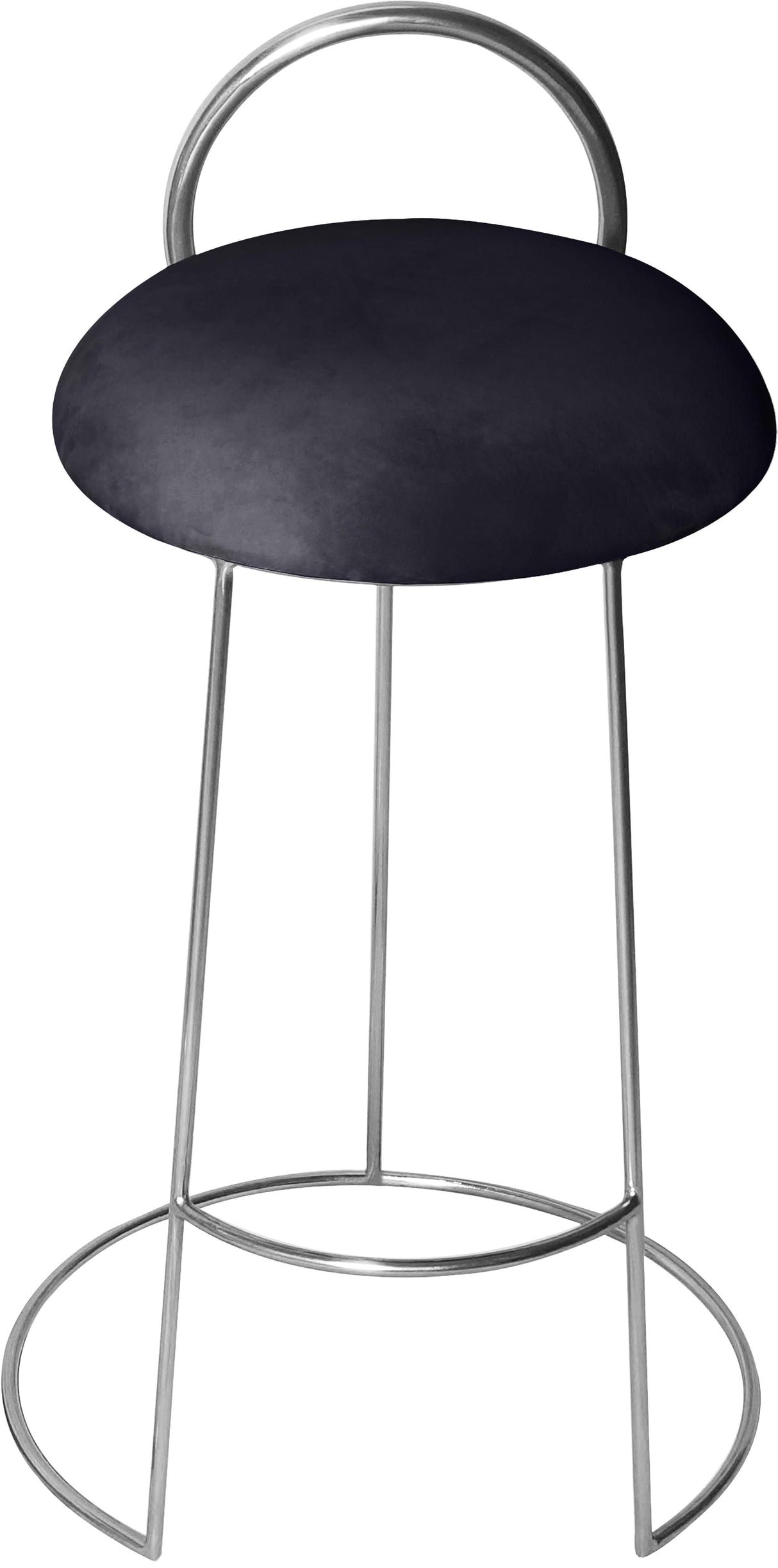 Ring Black Velvet Counter Stool - galleria furniture outlet