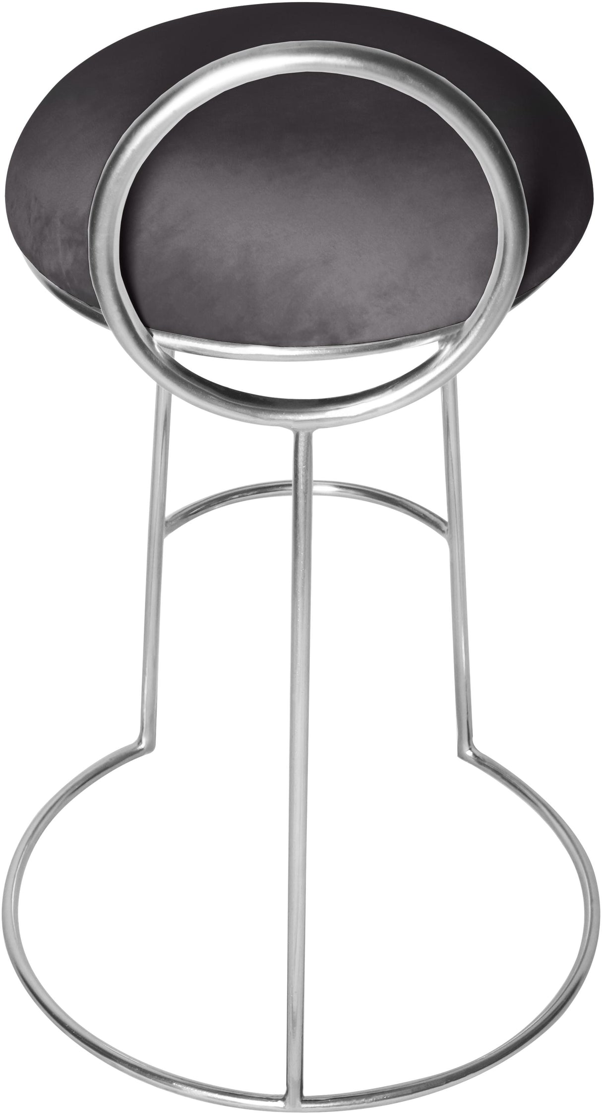 Ring Grey Velvet Counter Stool - galleria furniture outlet