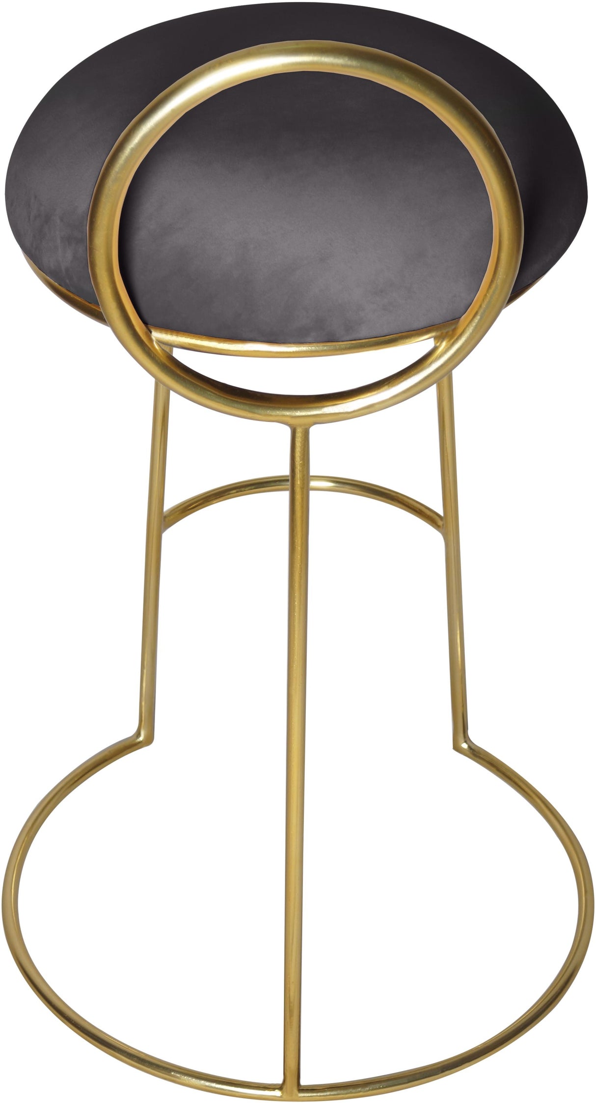Ring Grey Velvet Counter Stool - galleria furniture outlet