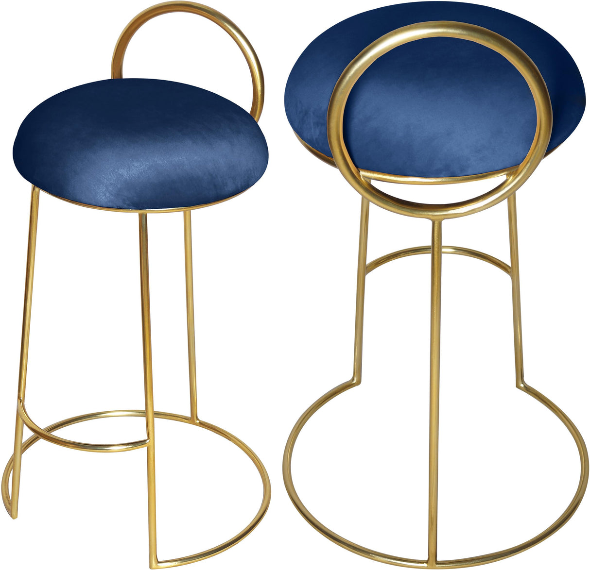 Ring Navy Velvet Counter Stool - galleria furniture outlet