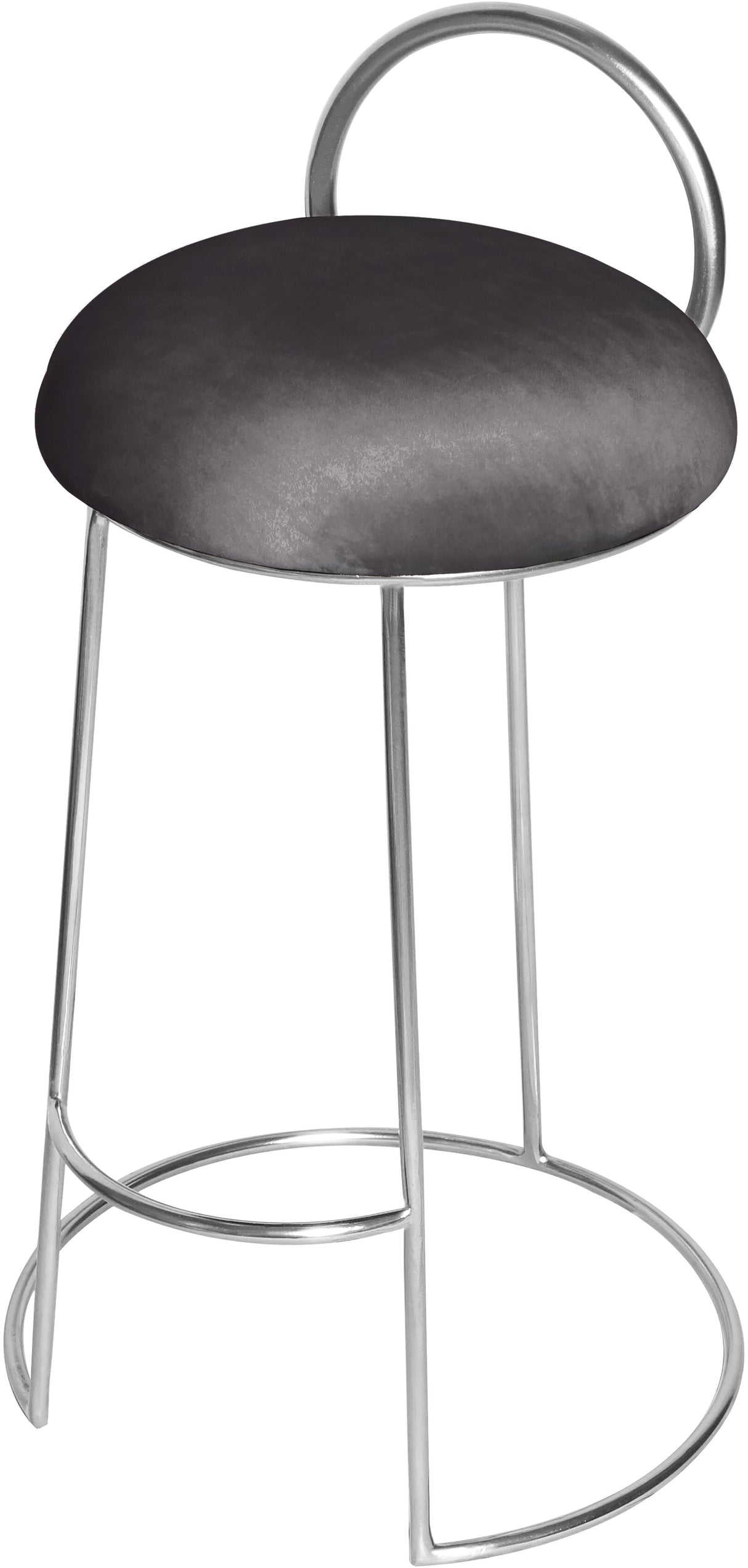 Ring Grey Velvet Counter Stool - galleria furniture outlet