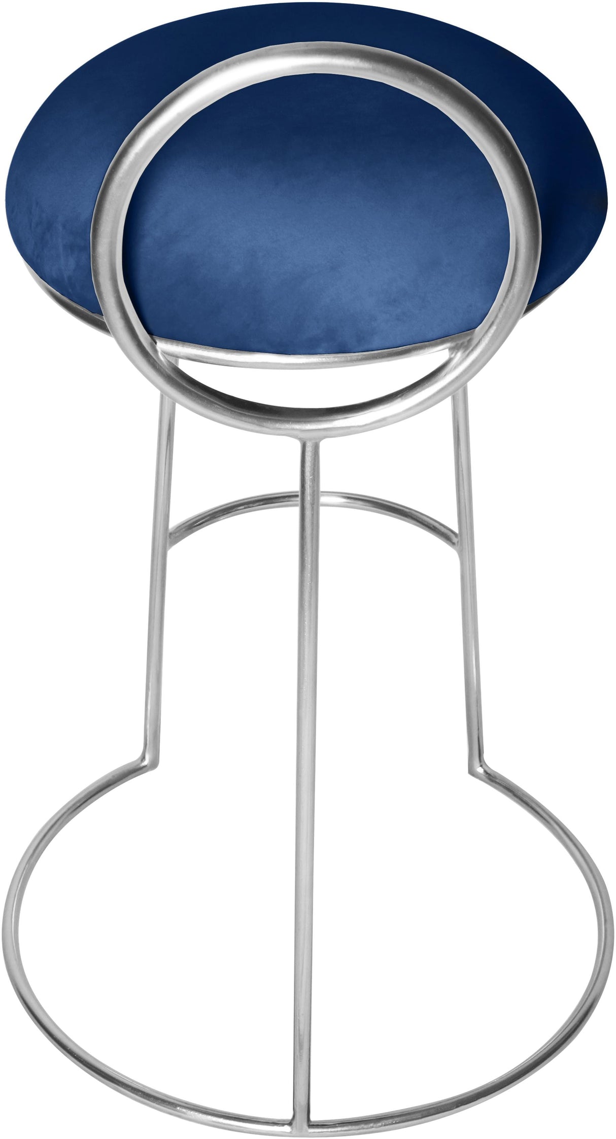 Ring Navy Velvet Counter Stool - galleria furniture outlet