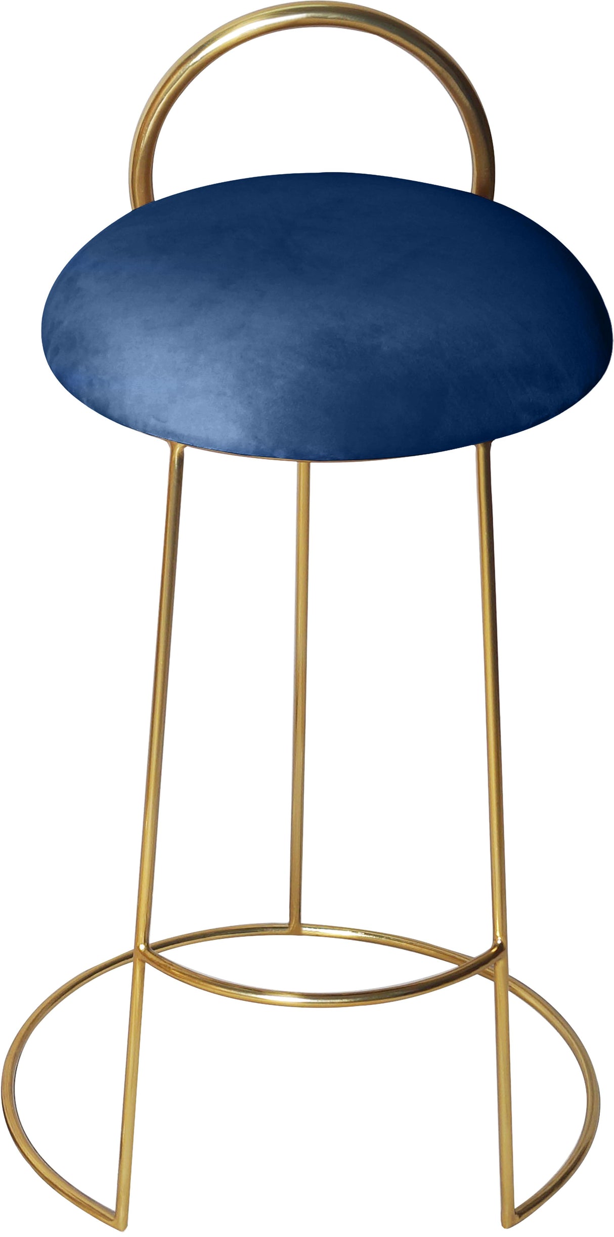 Ring Navy Velvet Counter Stool - galleria furniture outlet