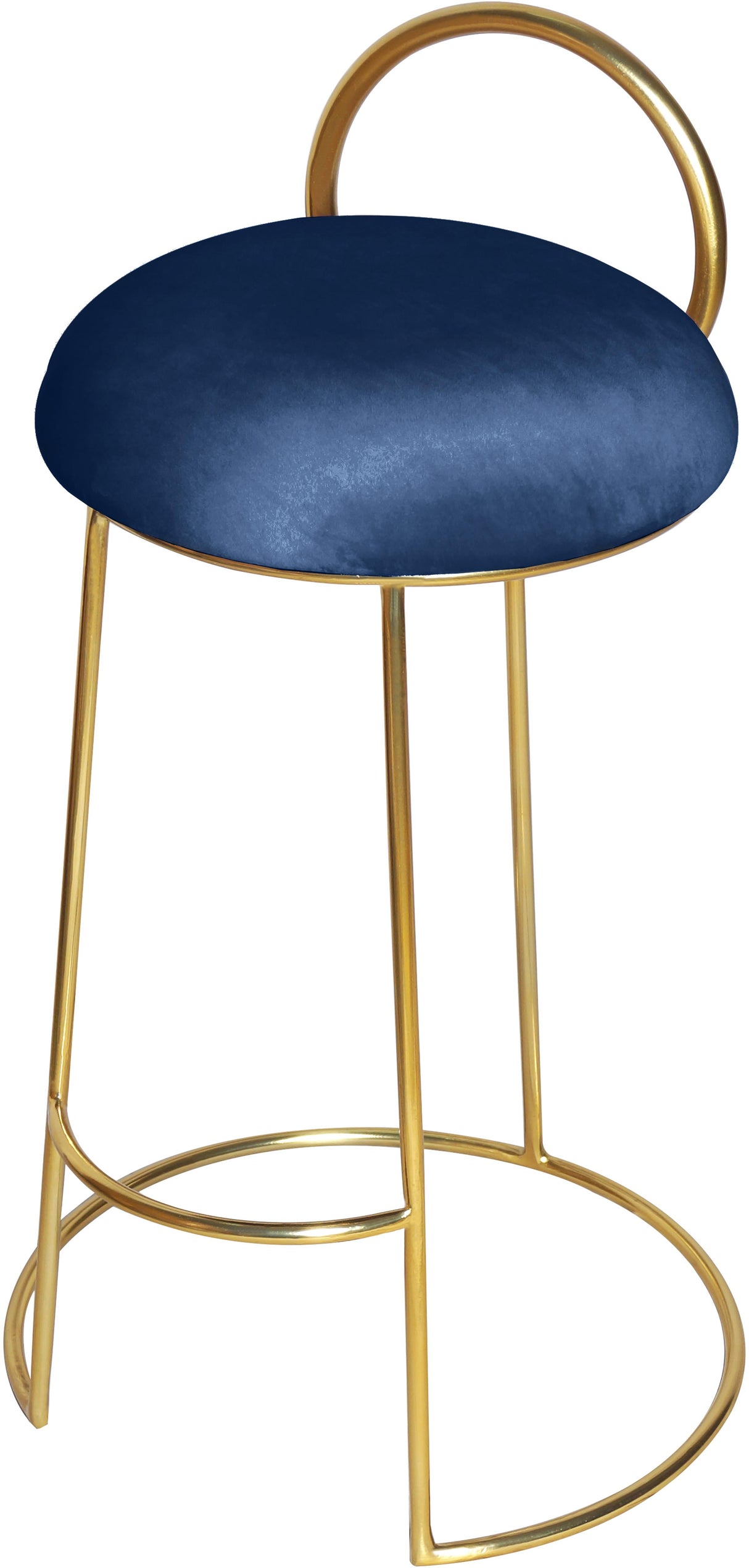 Ring Navy Velvet Counter Stool - galleria furniture outlet