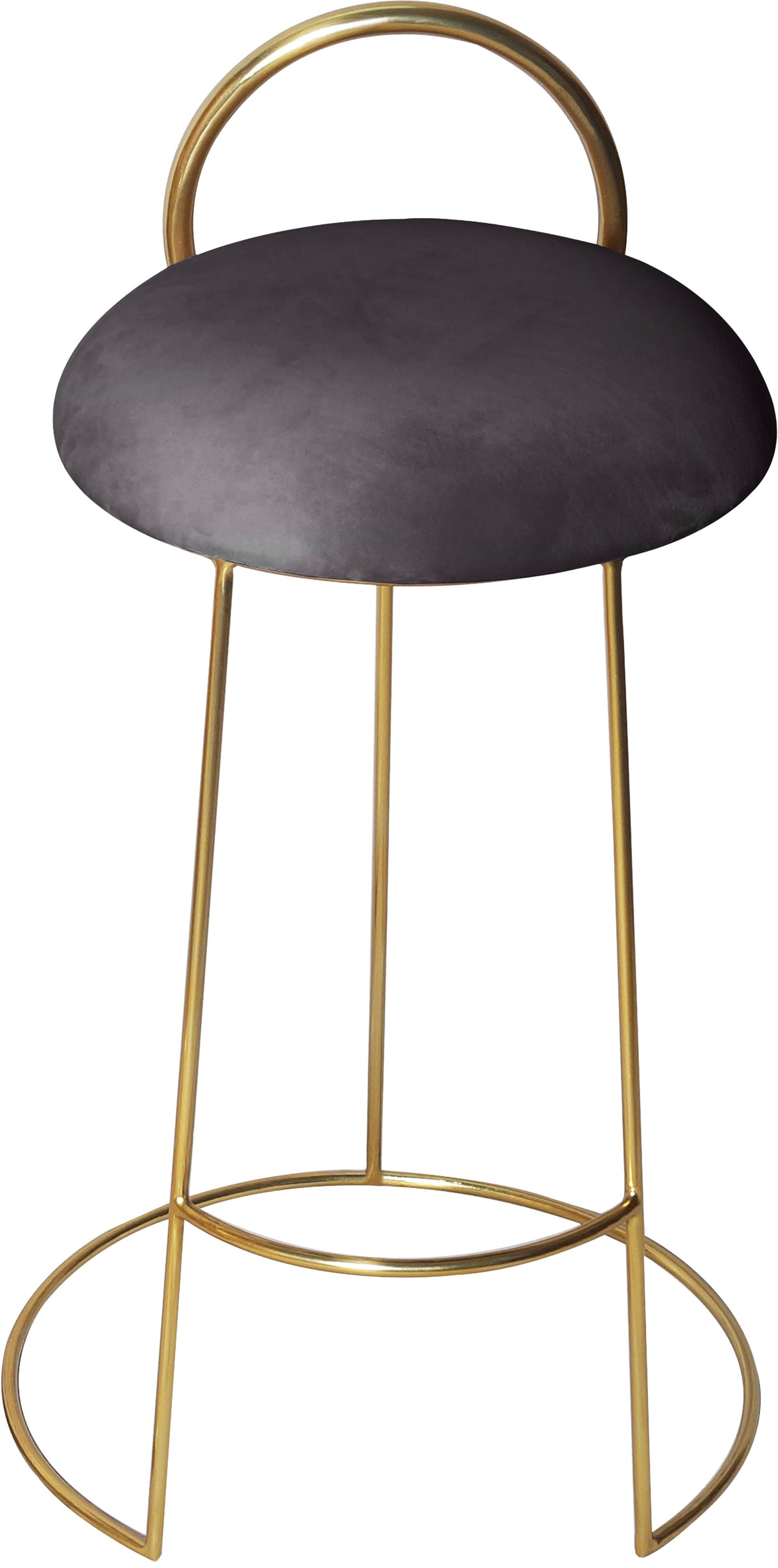 Ring Grey Velvet Counter Stool - galleria furniture outlet