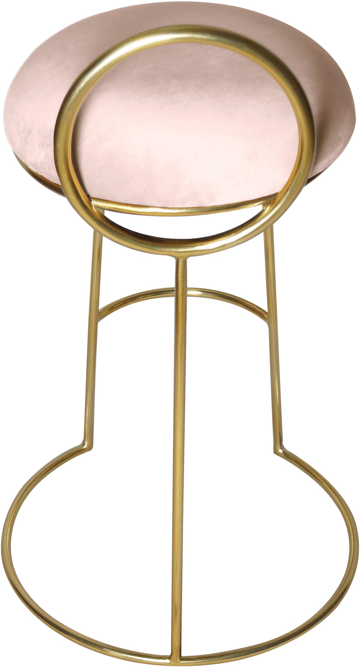 Ring Pink Velvet Counter Stool - galleria furniture outlet