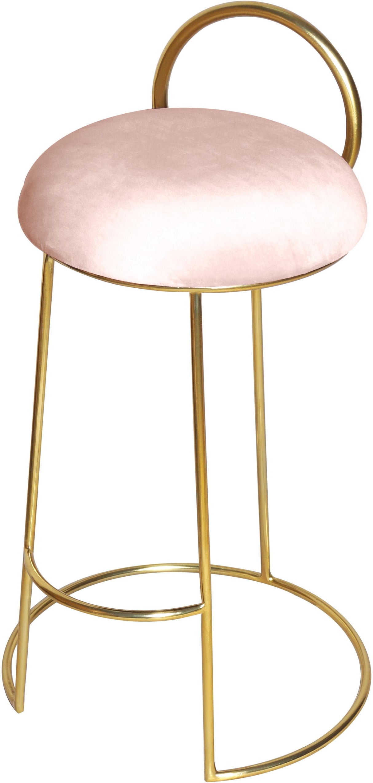 Ring Pink Velvet Counter Stool - galleria furniture outlet