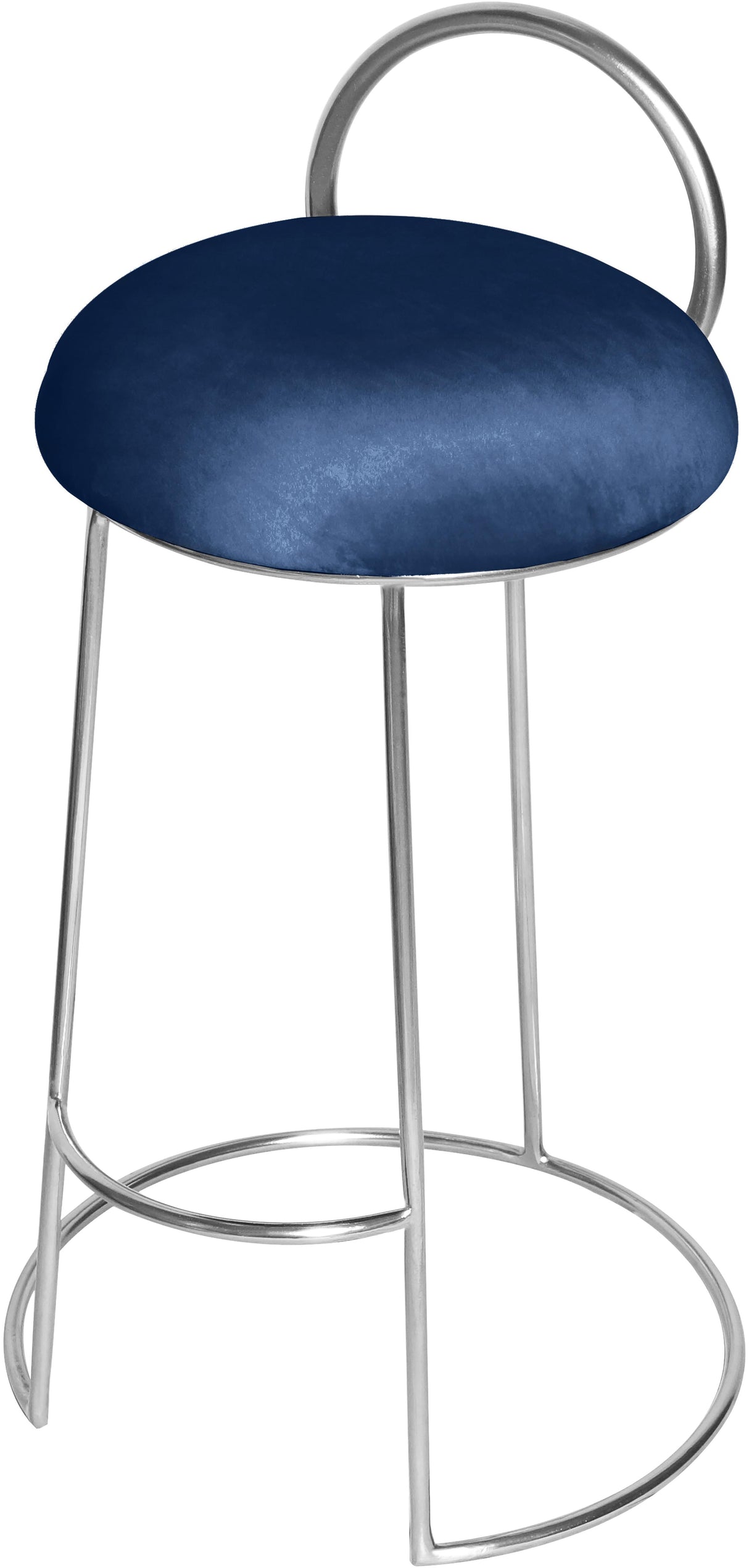 Ring Navy Velvet Counter Stool - galleria furniture outlet