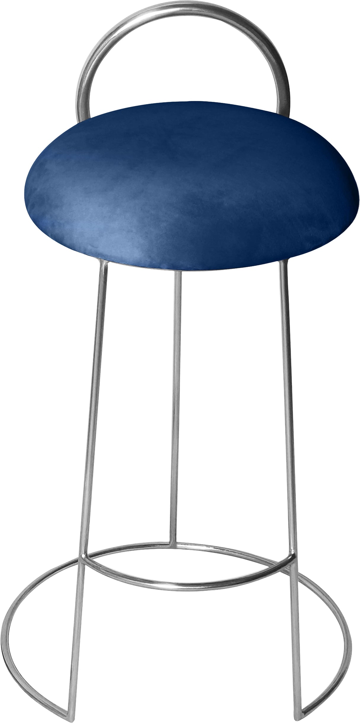 Ring Navy Velvet Counter Stool - galleria furniture outlet