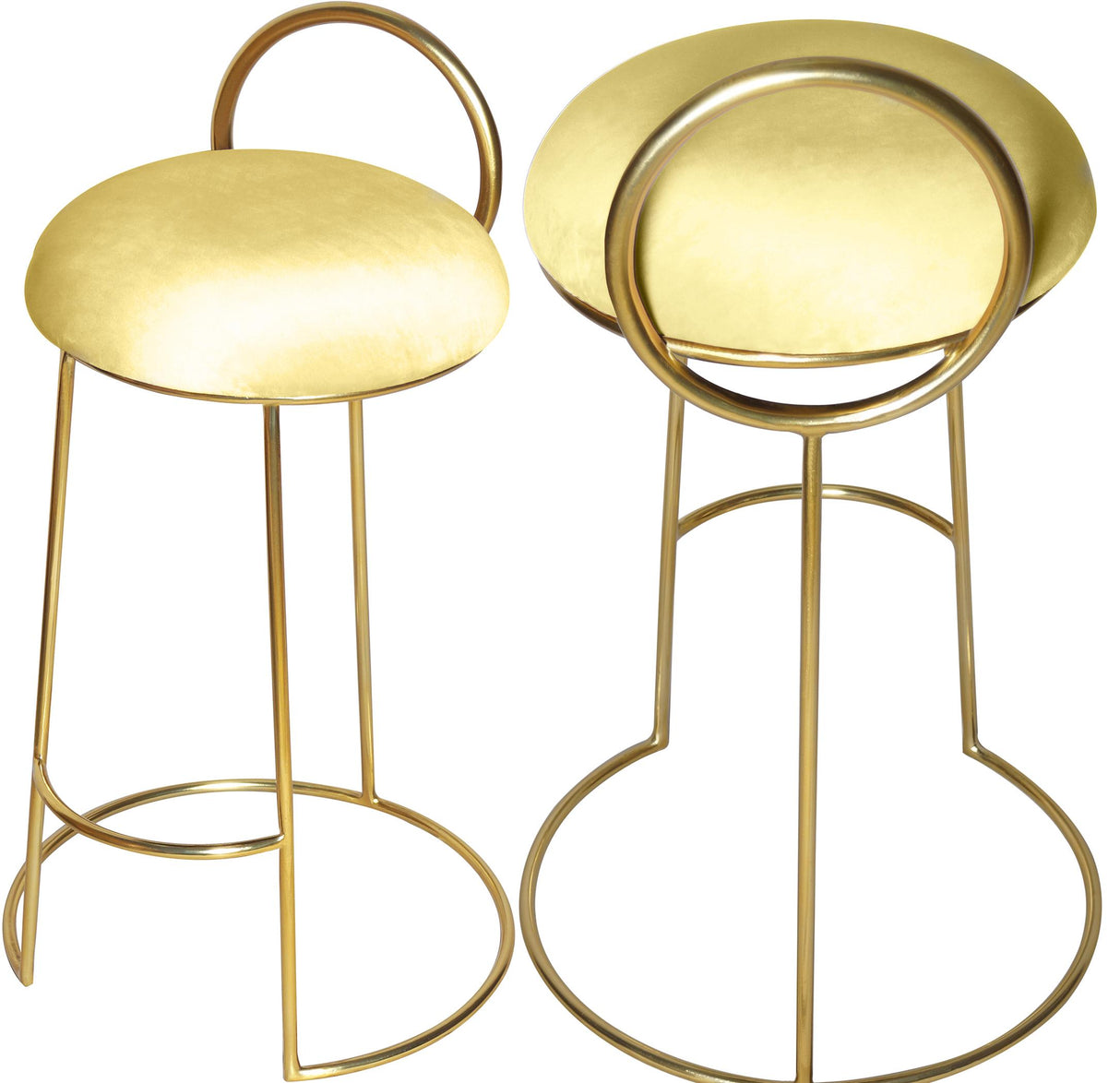 Ring Yellow Velvet Counter Stool - galleria furniture outlet