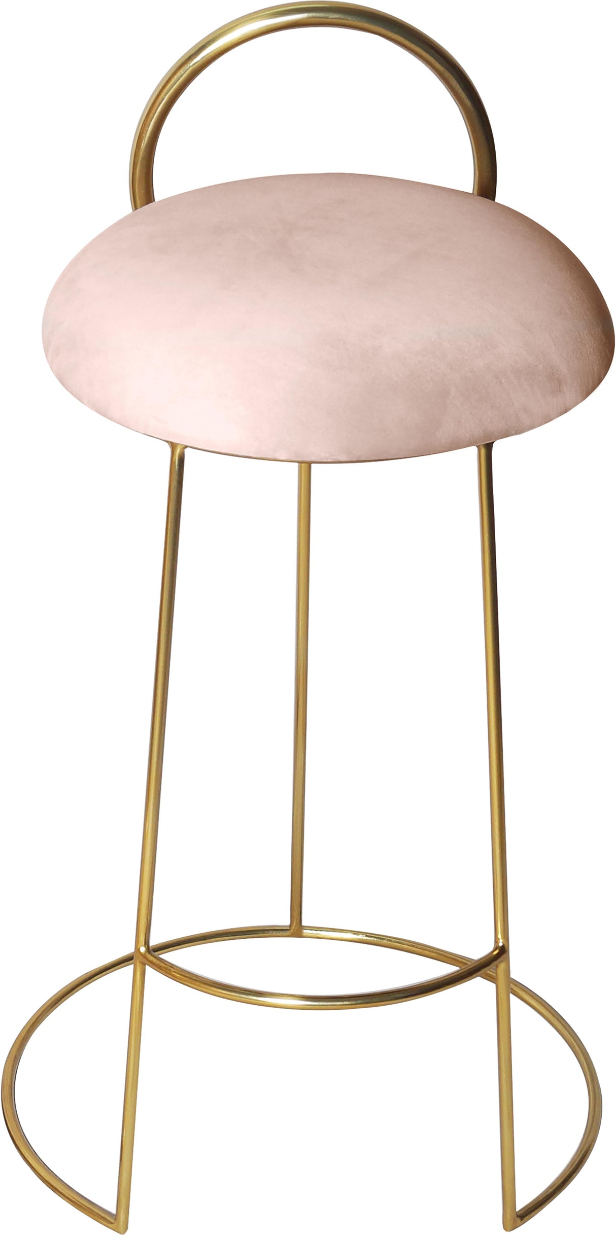 Ring Pink Velvet Counter Stool - galleria furniture outlet