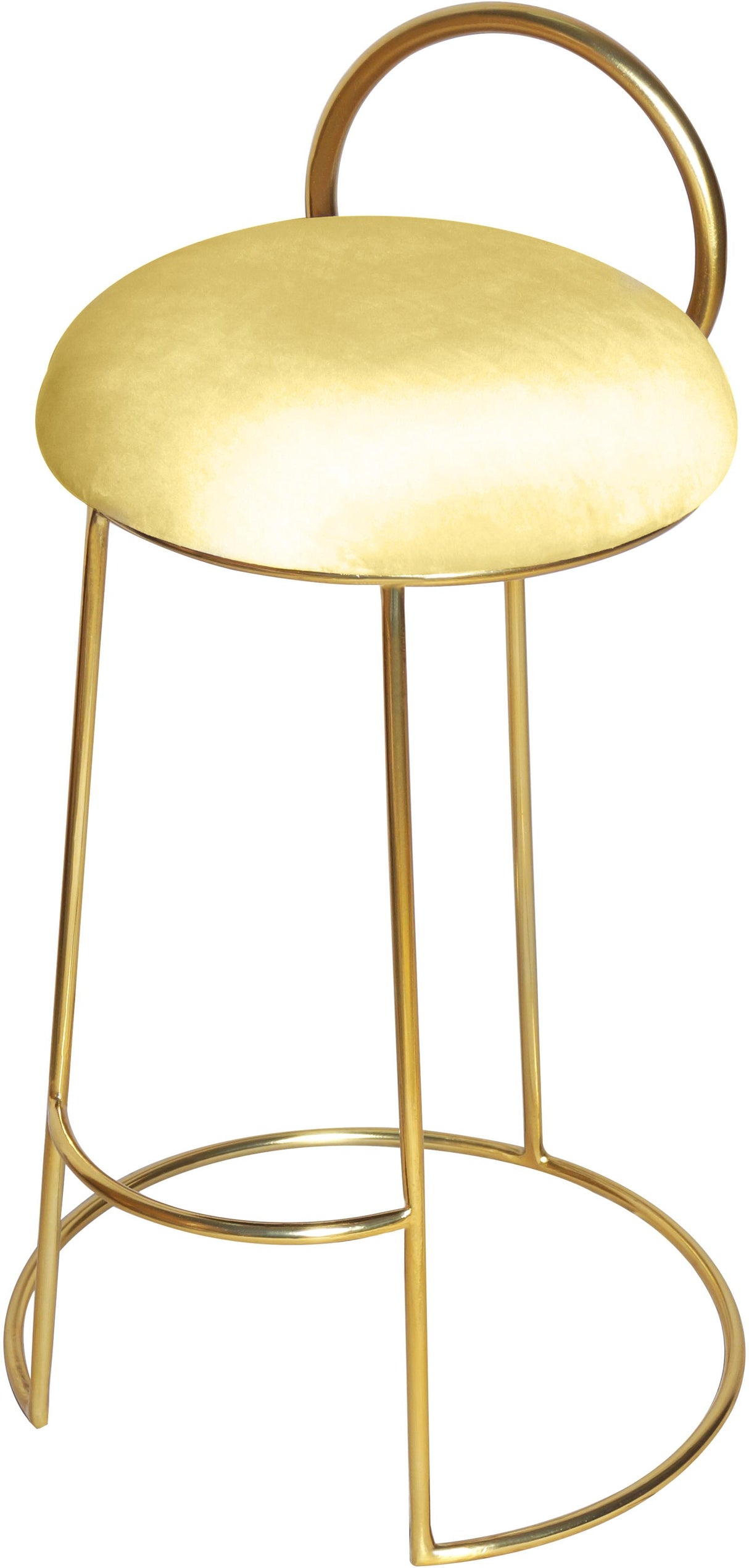 Ring Yellow Velvet Counter Stool - galleria furniture outlet