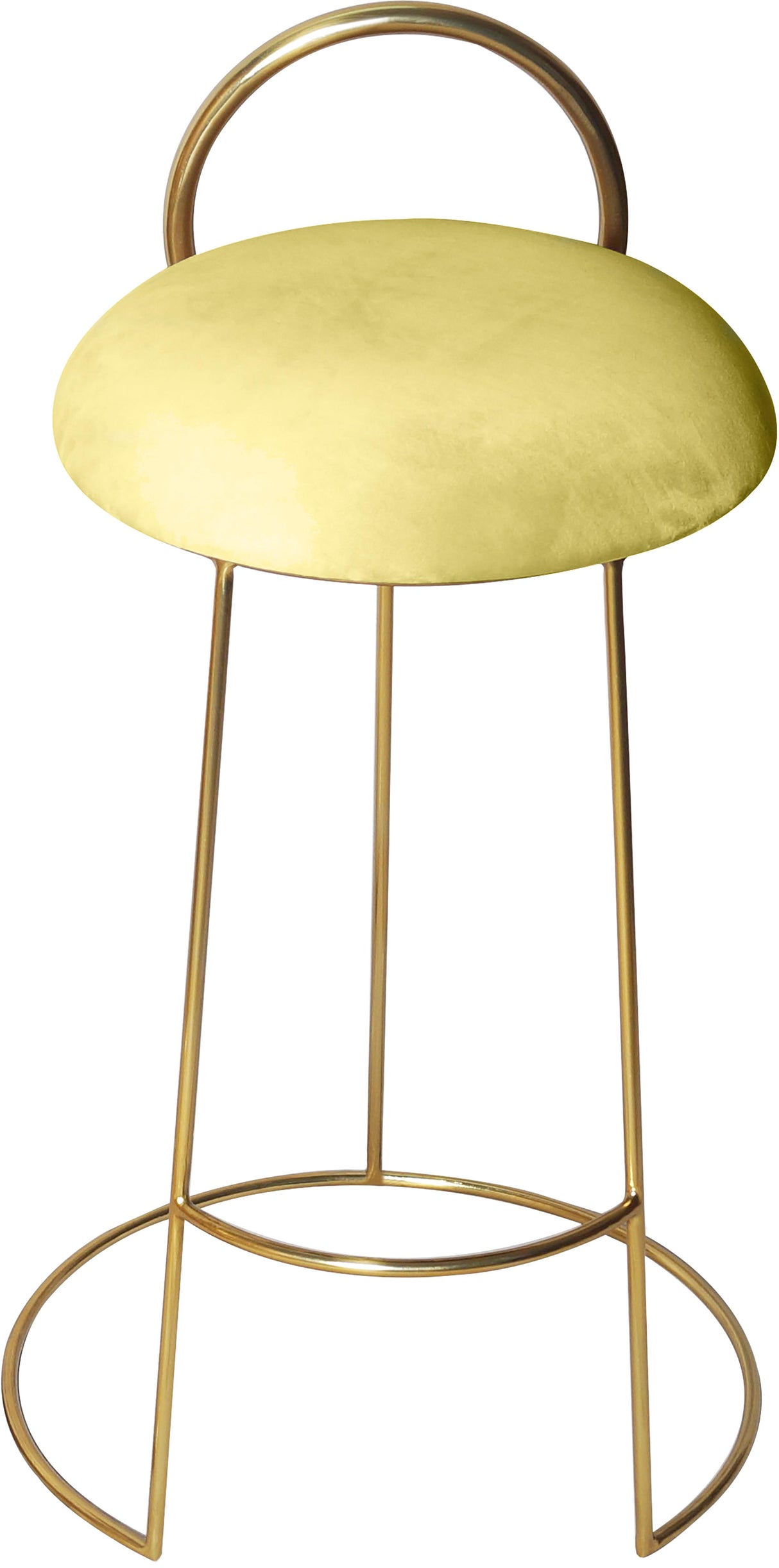 Ring Yellow Velvet Counter Stool - galleria furniture outlet