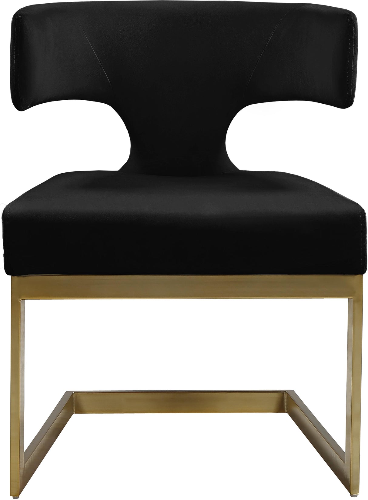 Alexandra Black Velvet Dining Chair - galleria furniture outlet