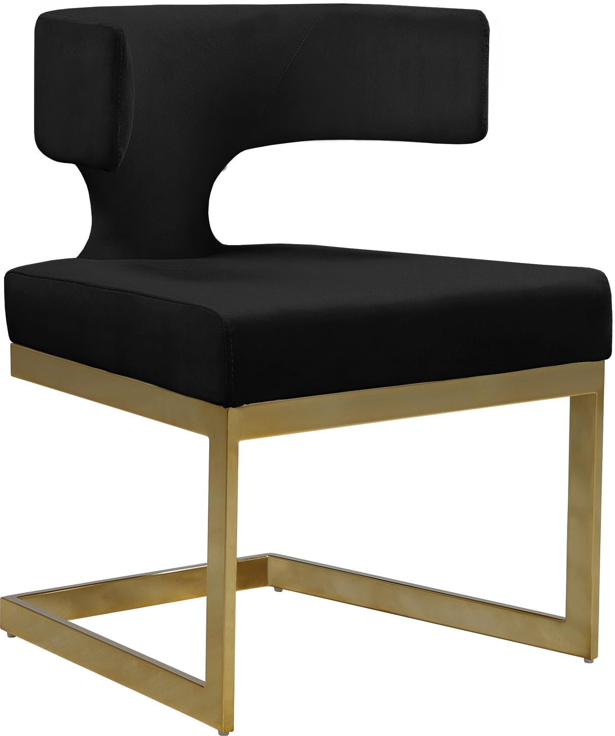 Alexandra Black Velvet Dining Chair - galleria furniture outlet