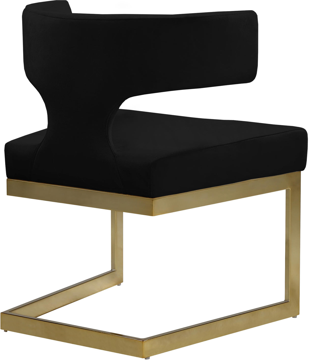 Alexandra Black Velvet Dining Chair - galleria furniture outlet