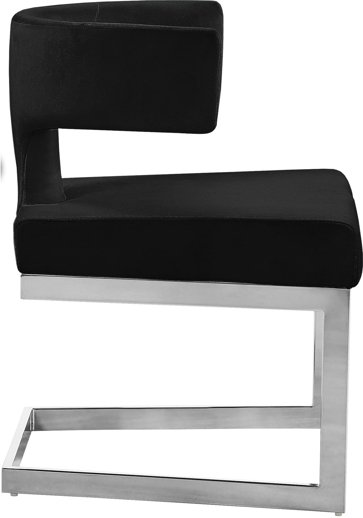 Alexandra Black Velvet Dining Chair - galleria furniture outlet
