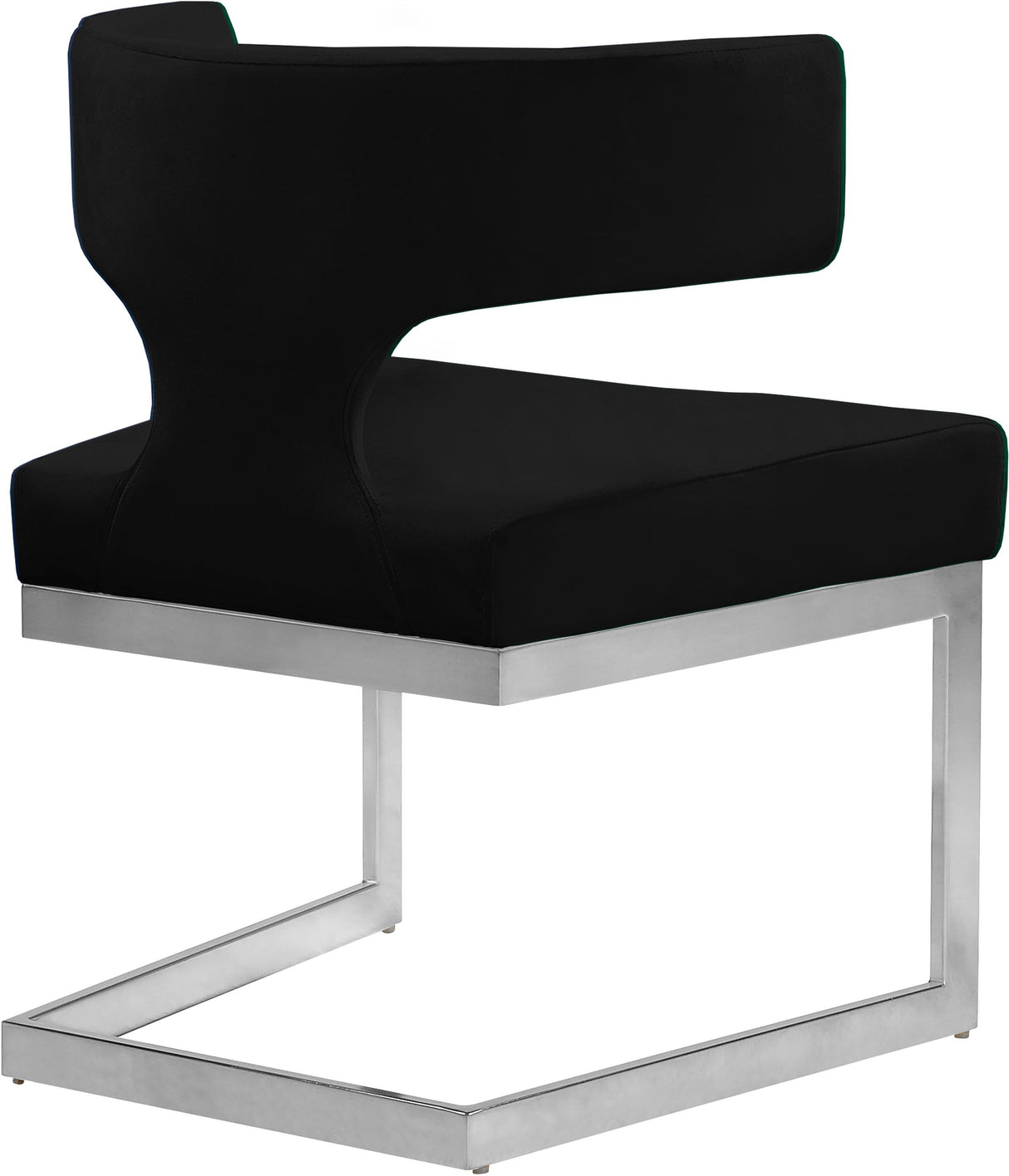 Alexandra Black Velvet Dining Chair - galleria furniture outlet