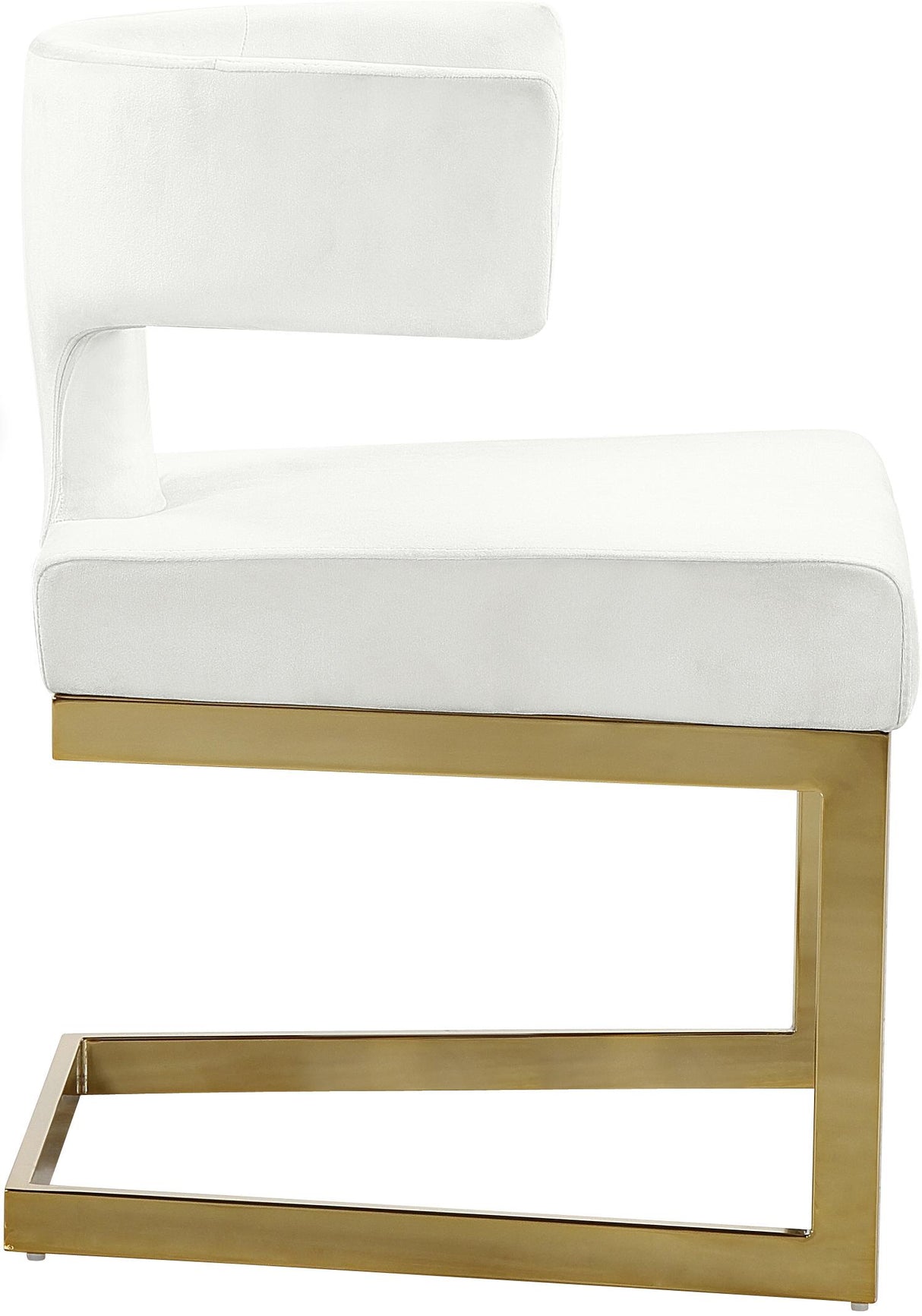 Alexandra Cream Velvet Dining Chair - galleria furniture outlet