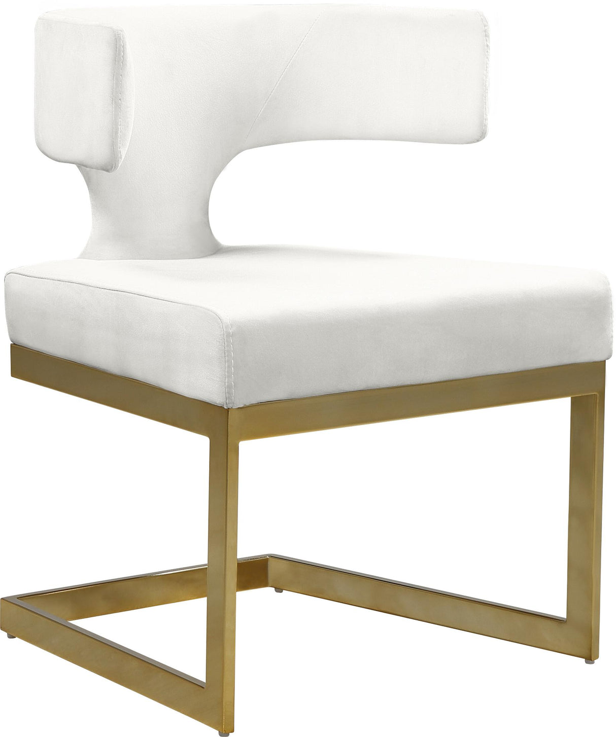 Alexandra Cream Velvet Dining Chair - galleria furniture outlet