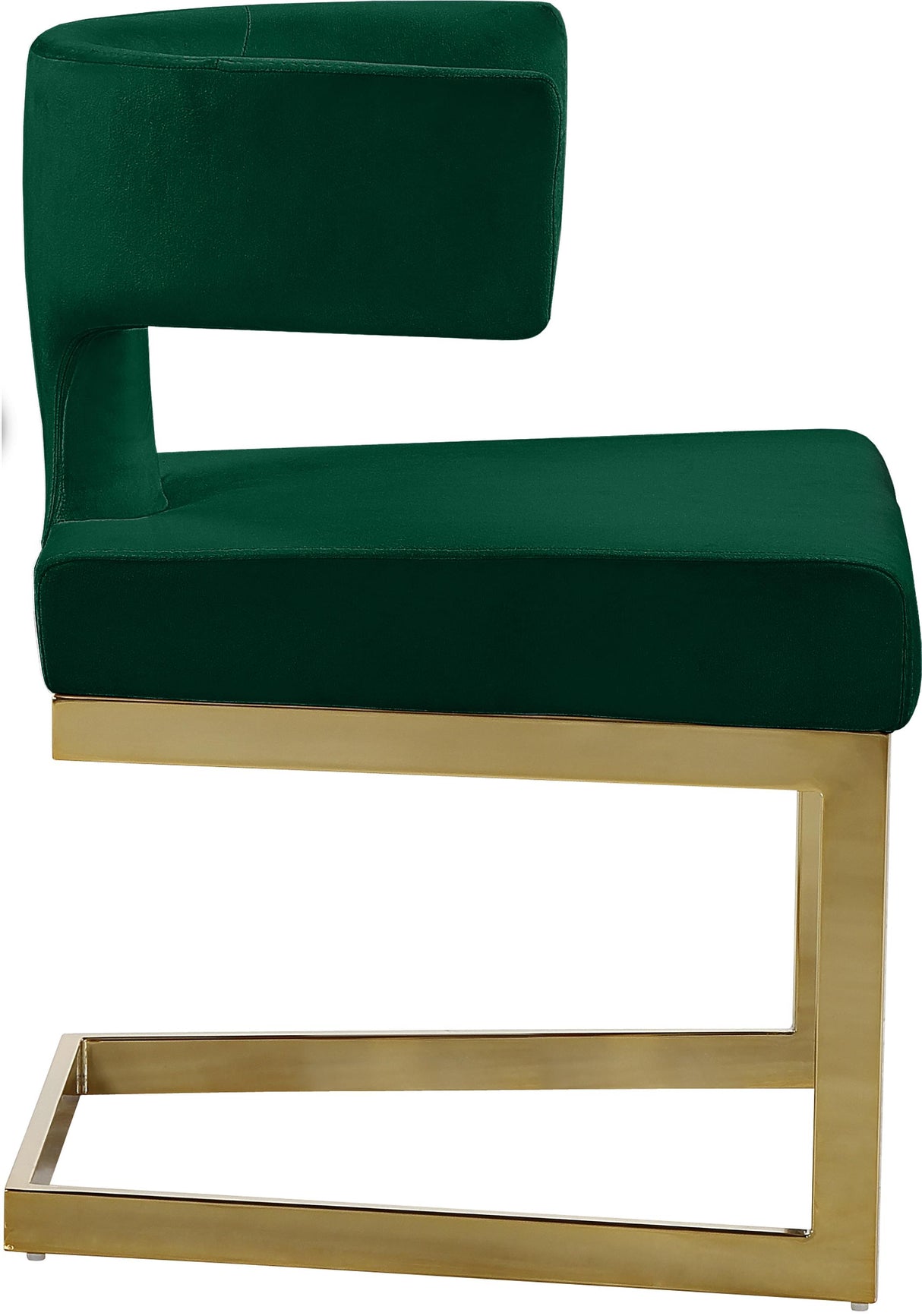 Alexandra Green Velvet Dining Chair - galleria furniture outlet