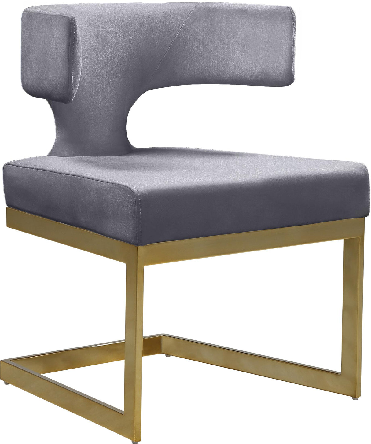 Alexandra Grey Velvet Dining Chair - galleria furniture outlet