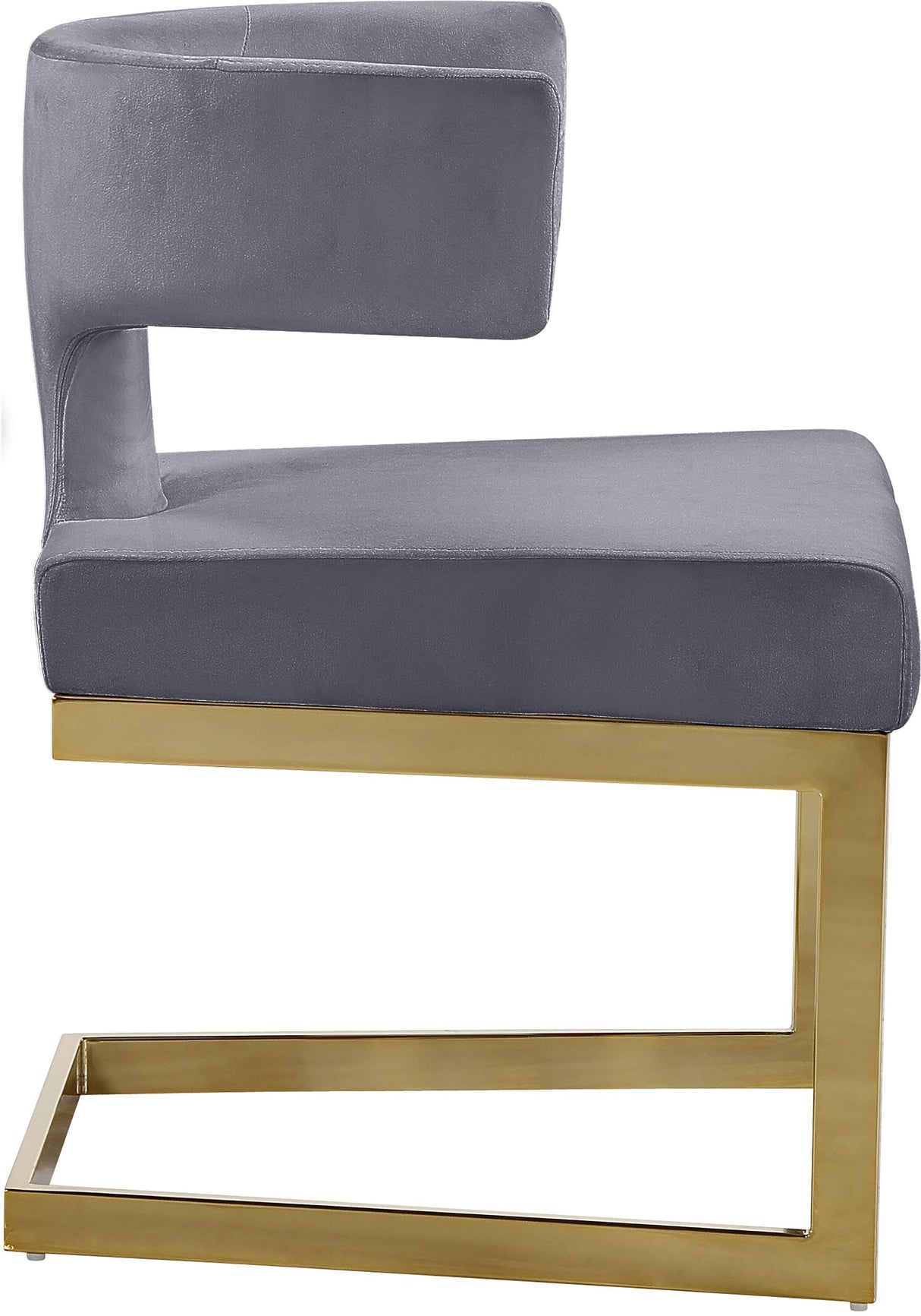 Alexandra Grey Velvet Dining Chair - galleria furniture outlet