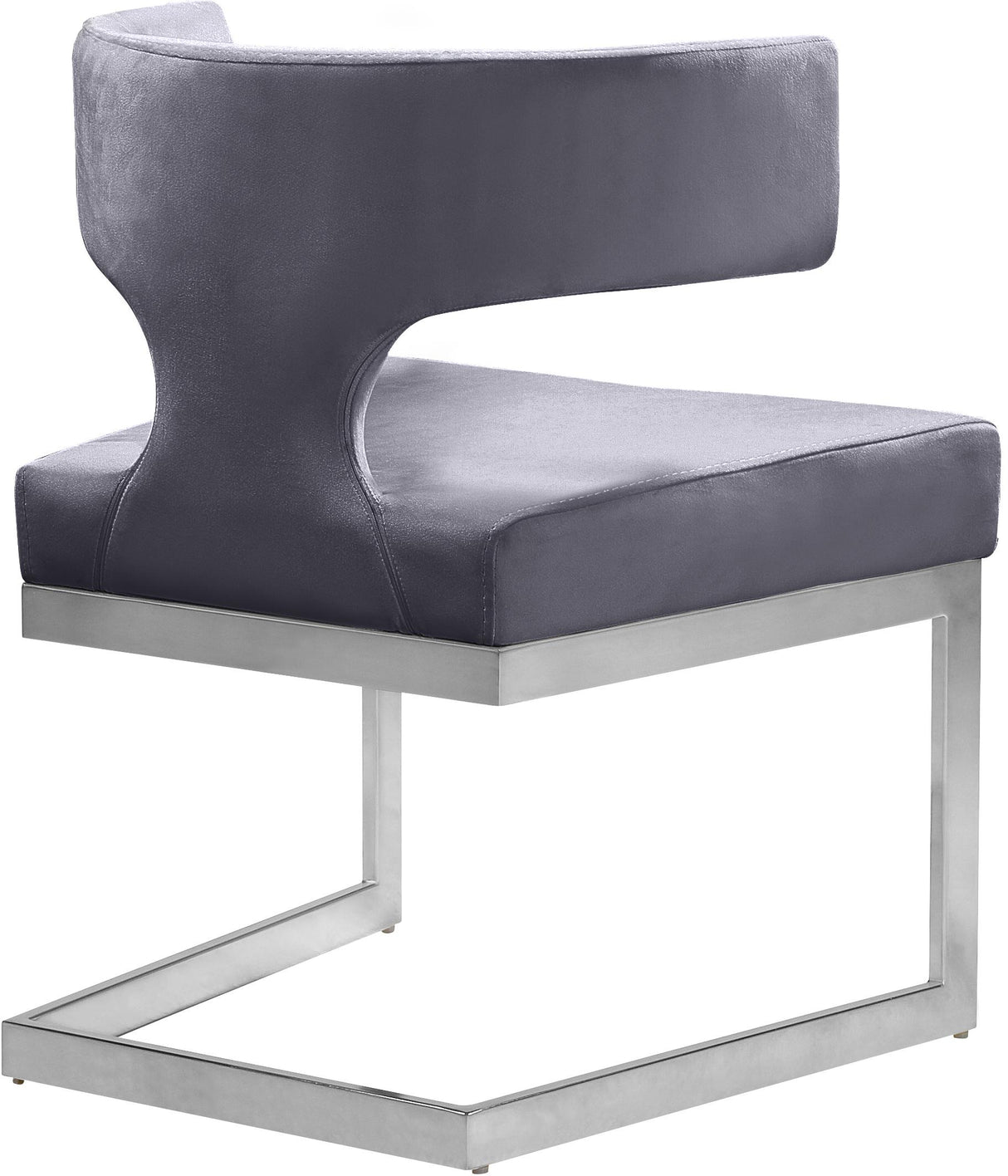 Alexandra Grey Velvet Dining Chair - galleria furniture outlet
