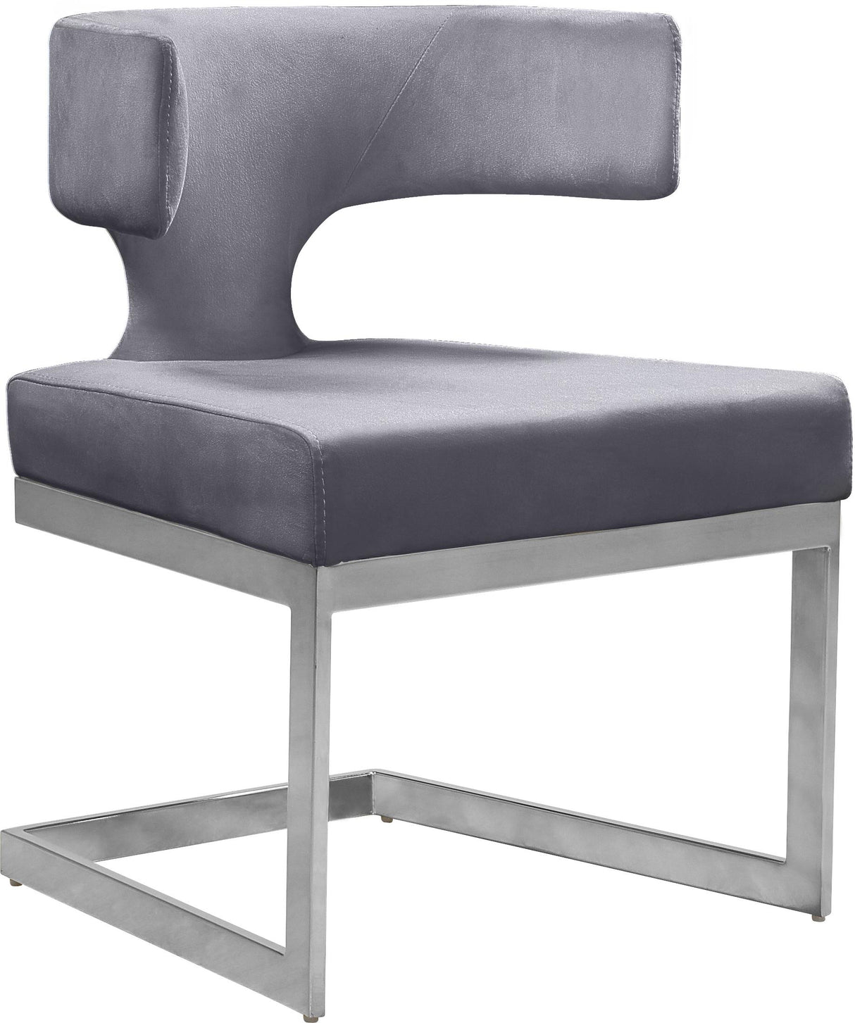 Alexandra Grey Velvet Dining Chair - galleria furniture outlet