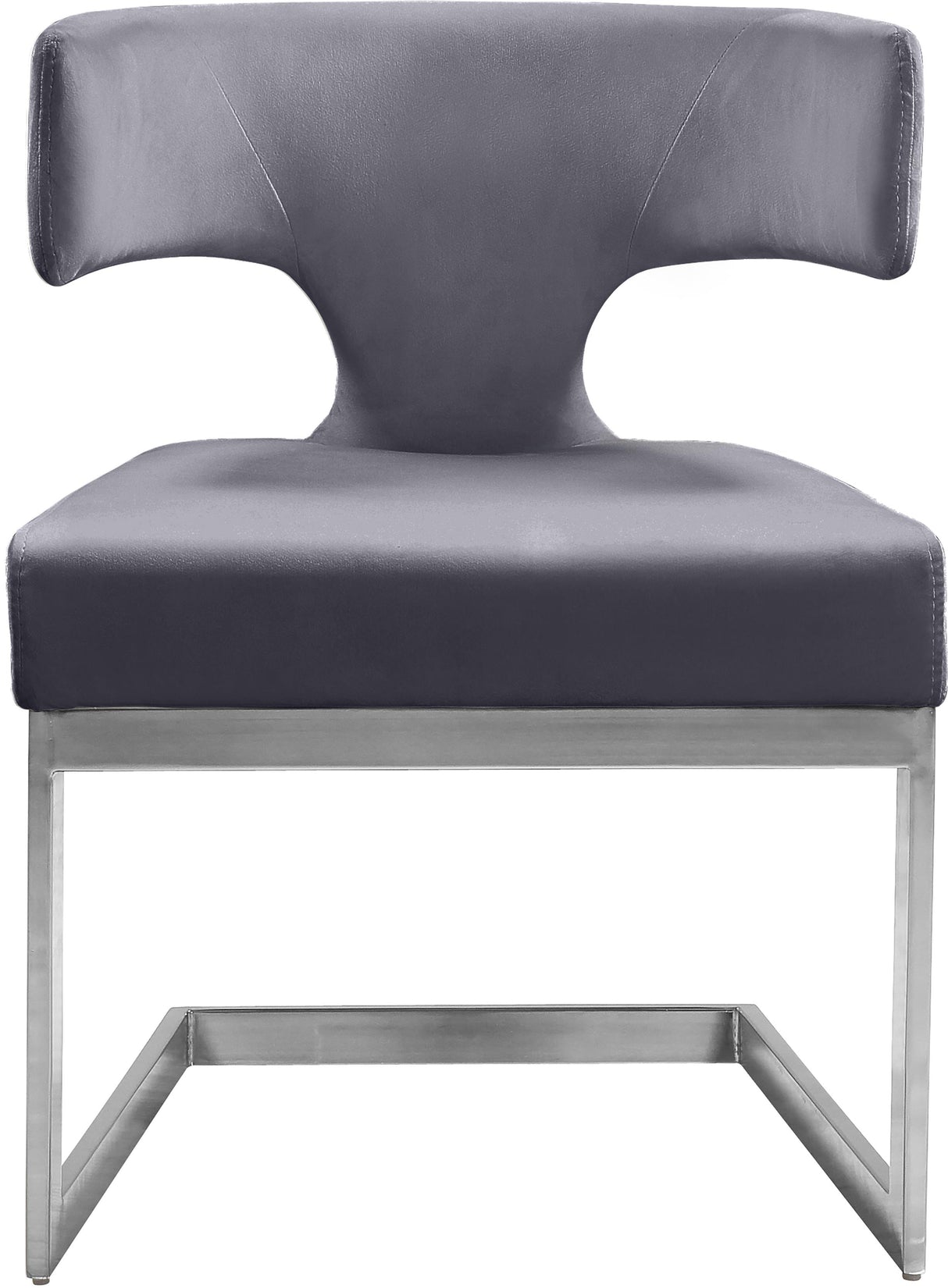Alexandra Grey Velvet Dining Chair - galleria furniture outlet