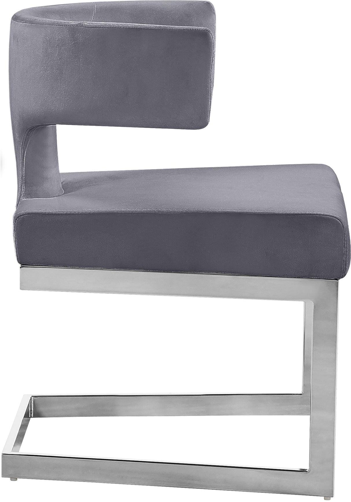 Alexandra Grey Velvet Dining Chair - galleria furniture outlet