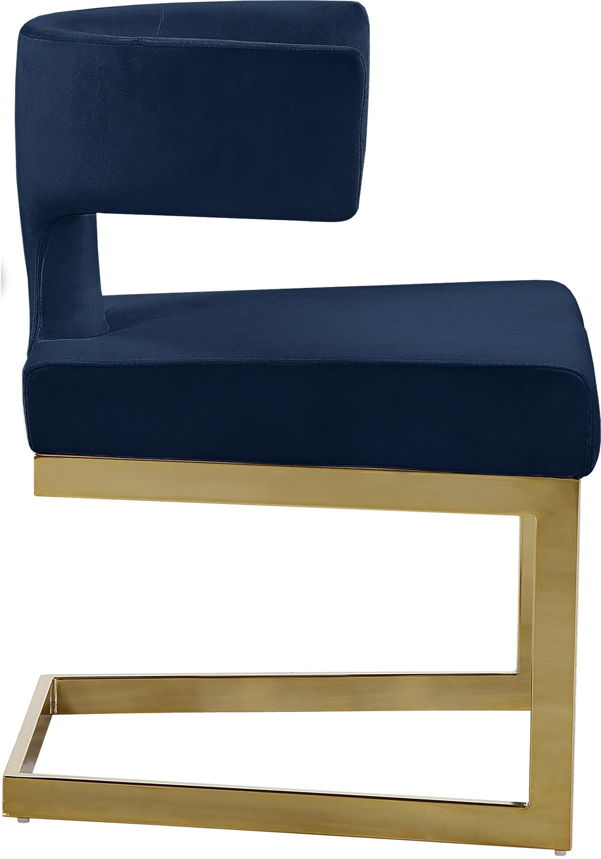 Alexandra Navy Velvet Dining Chair - galleria furniture outlet
