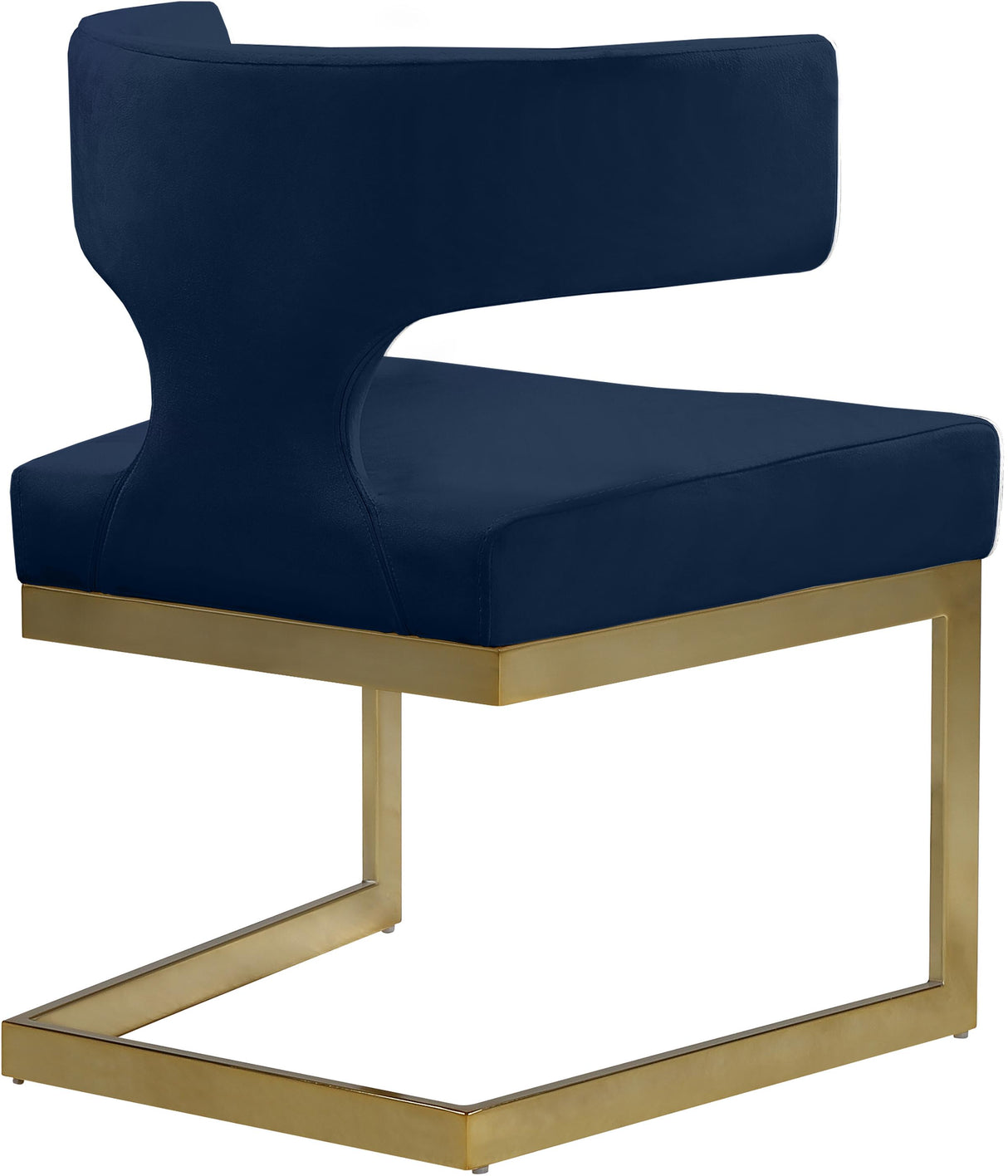 Alexandra Navy Velvet Dining Chair - galleria furniture outlet