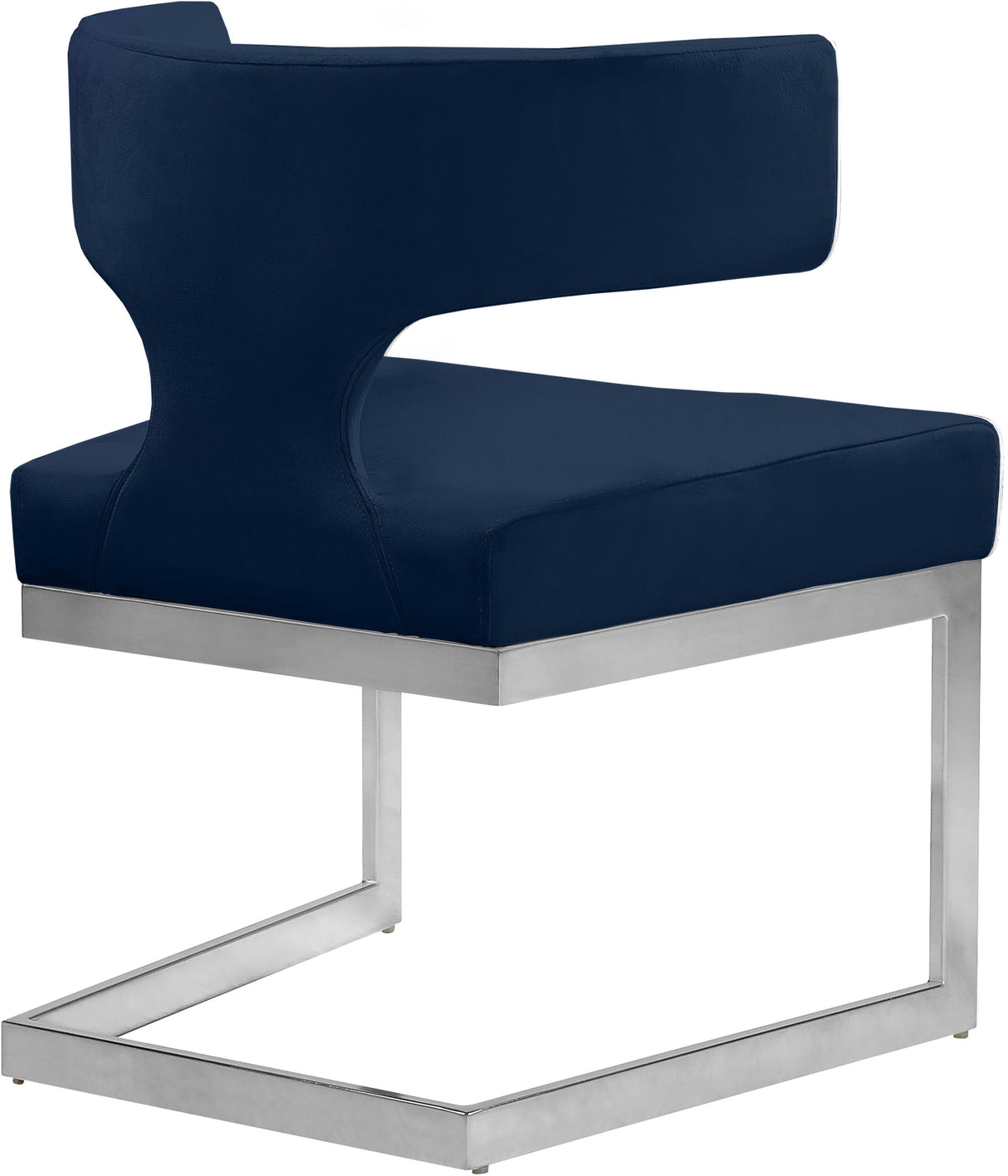 Alexandra Navy Velvet Dining Chair - galleria furniture outlet