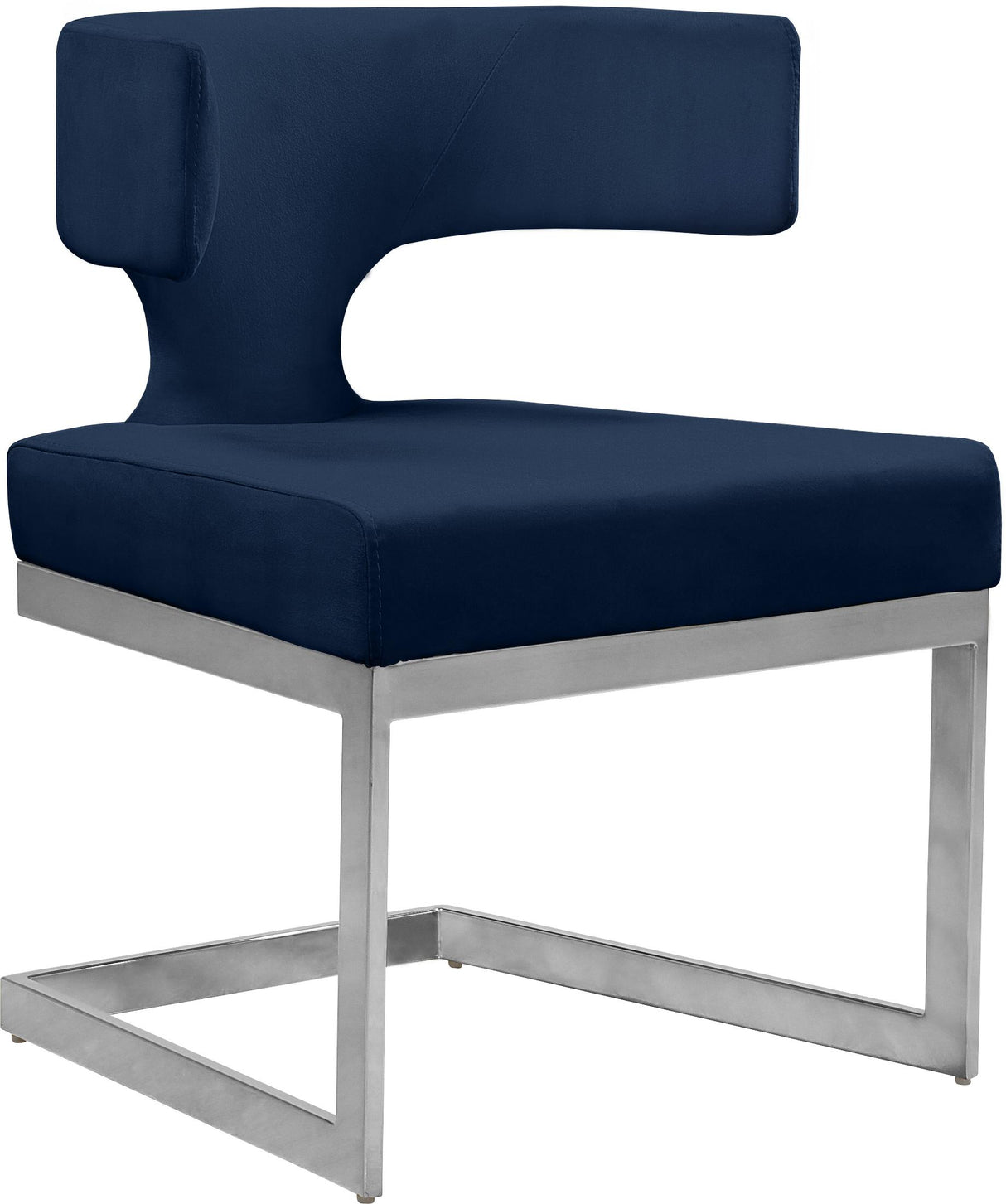 Alexandra Navy Velvet Dining Chair - galleria furniture outlet