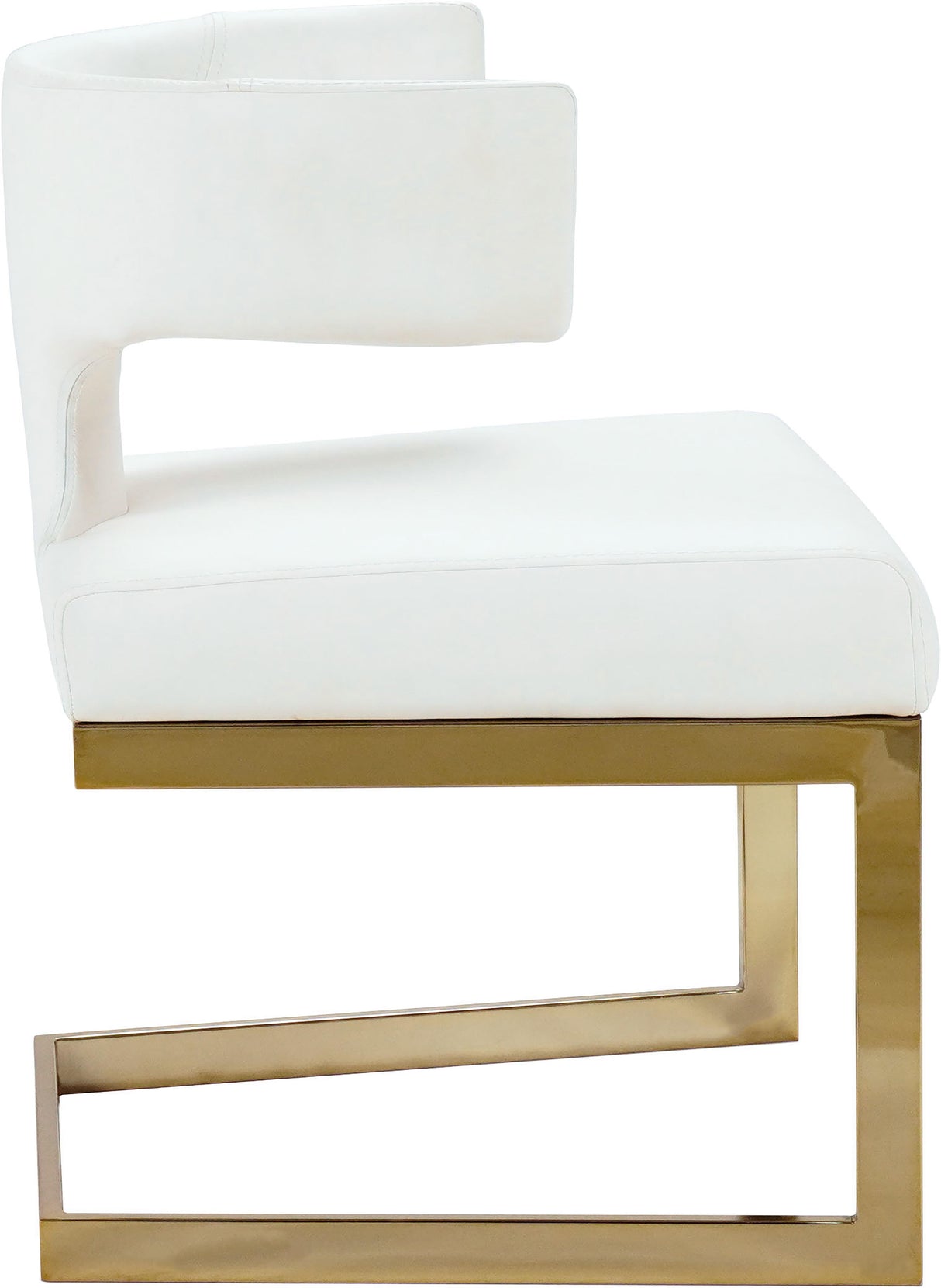 Alexandra White Faux Leather Dining Chair - galleria furniture outlet