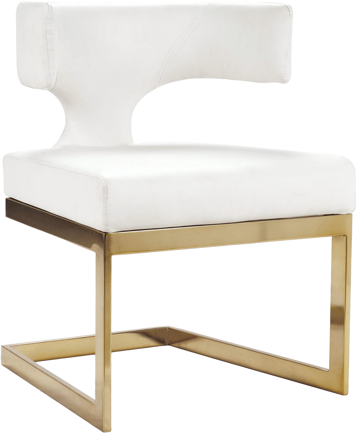 Alexandra White Faux Leather Dining Chair - galleria furniture outlet