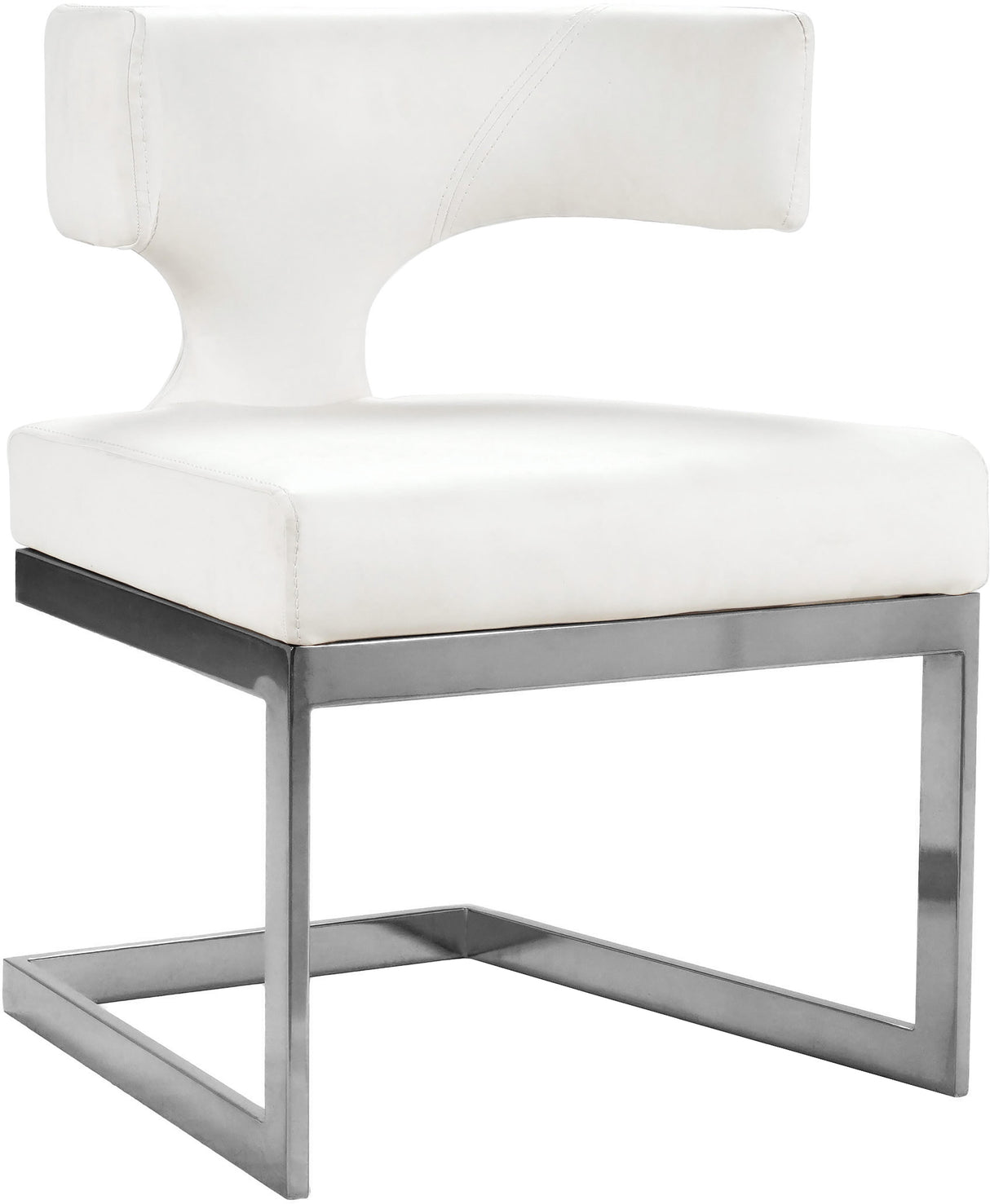 Alexandra White Faux Leather Dining Chair - galleria furniture outlet