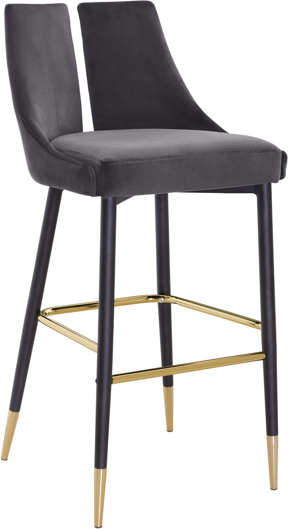 Sleek Grey Velvet Stool - galleria furniture outlet