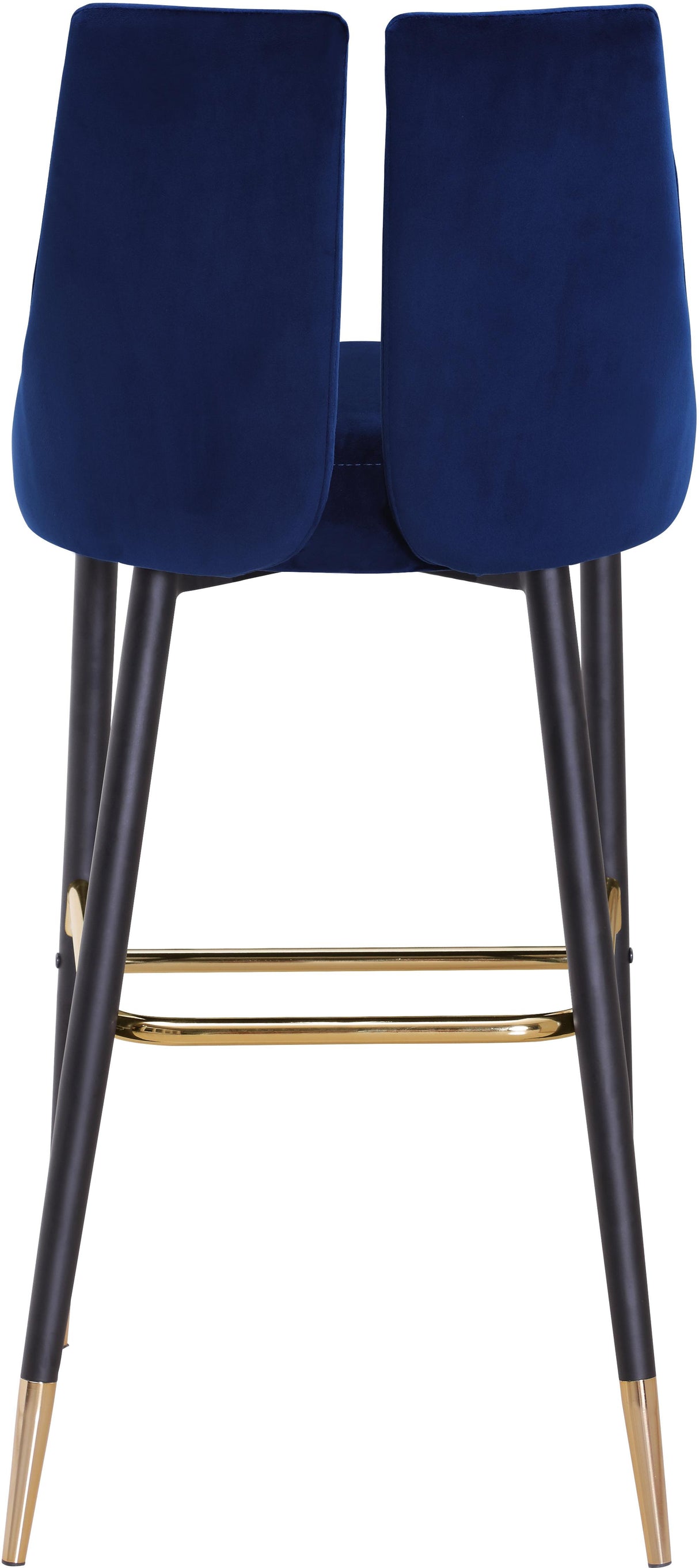 Sleek Navy Velvet Stool - galleria furniture outlet