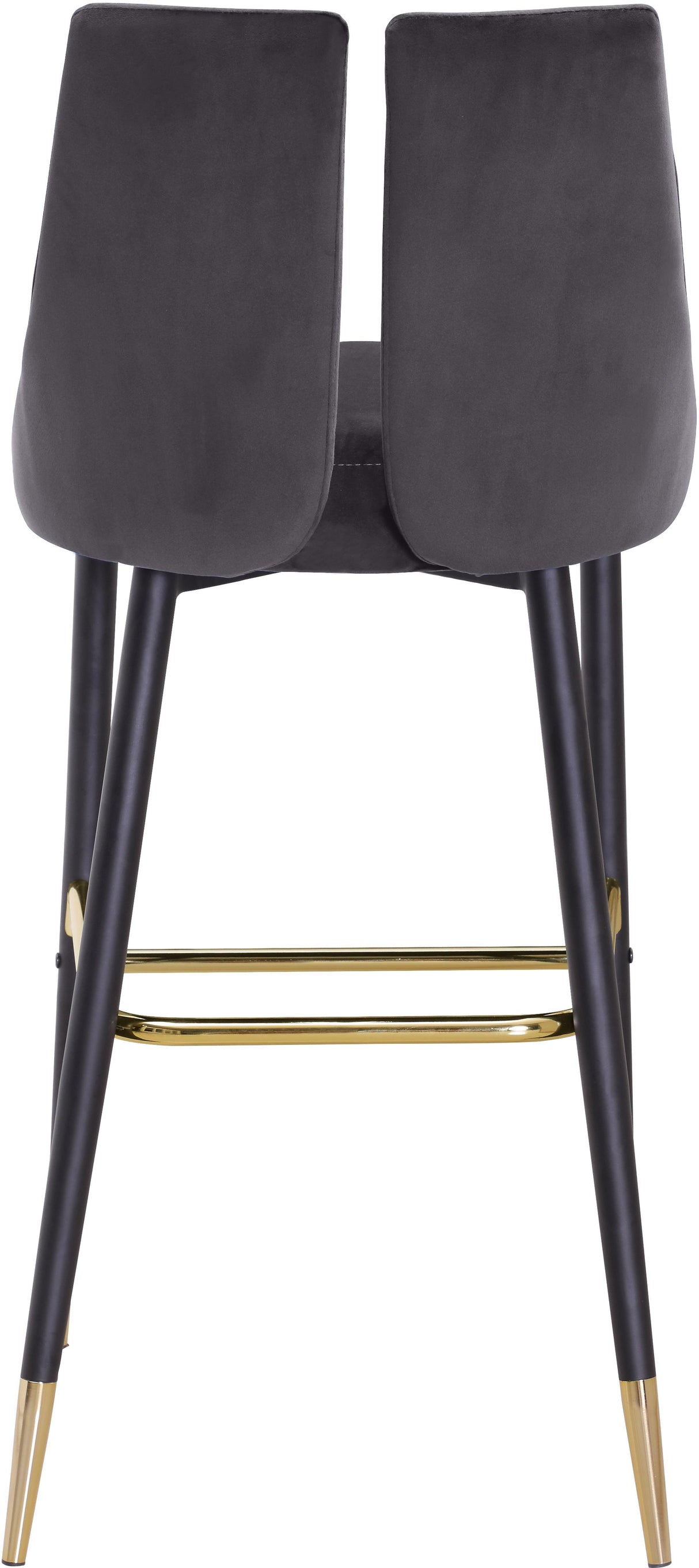 Sleek Grey Velvet Stool - galleria furniture outlet