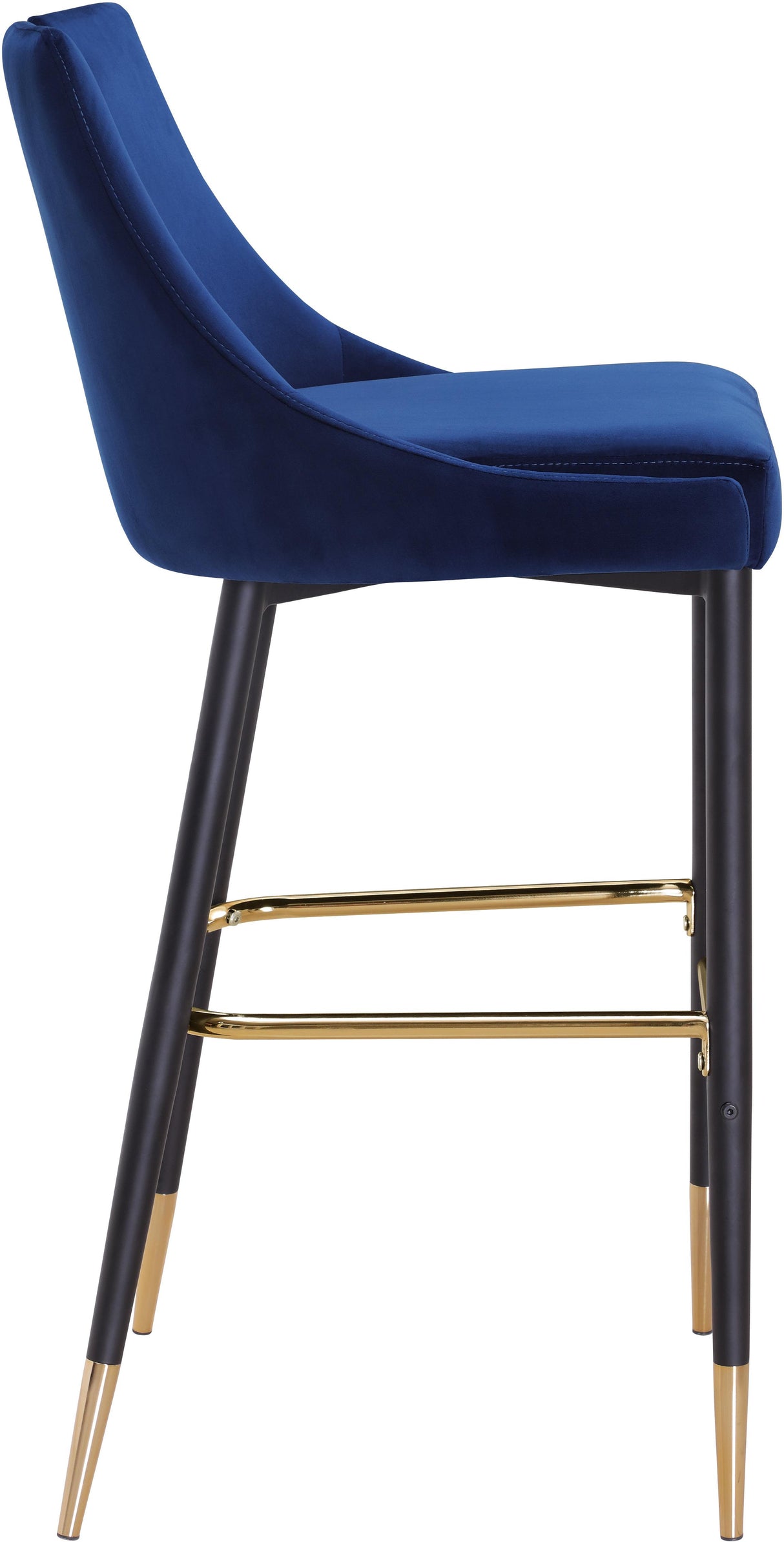 Sleek Navy Velvet Stool - galleria furniture outlet
