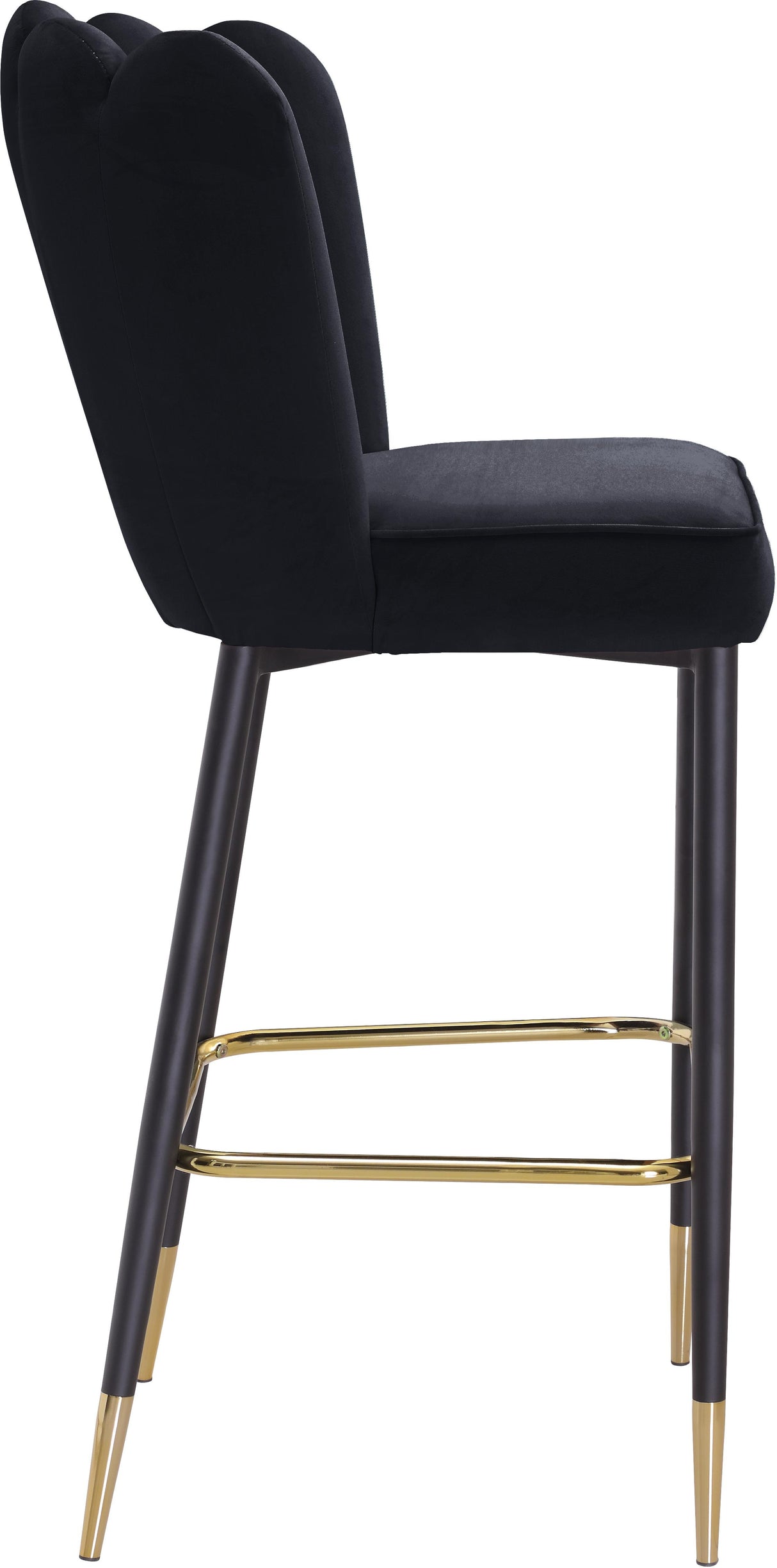 Lily Black Velvet Stool - galleria furniture outlet